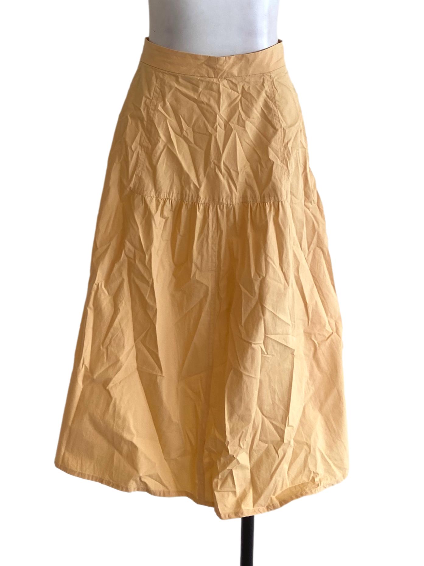 Marigold Orange A-Line Slit Skirt