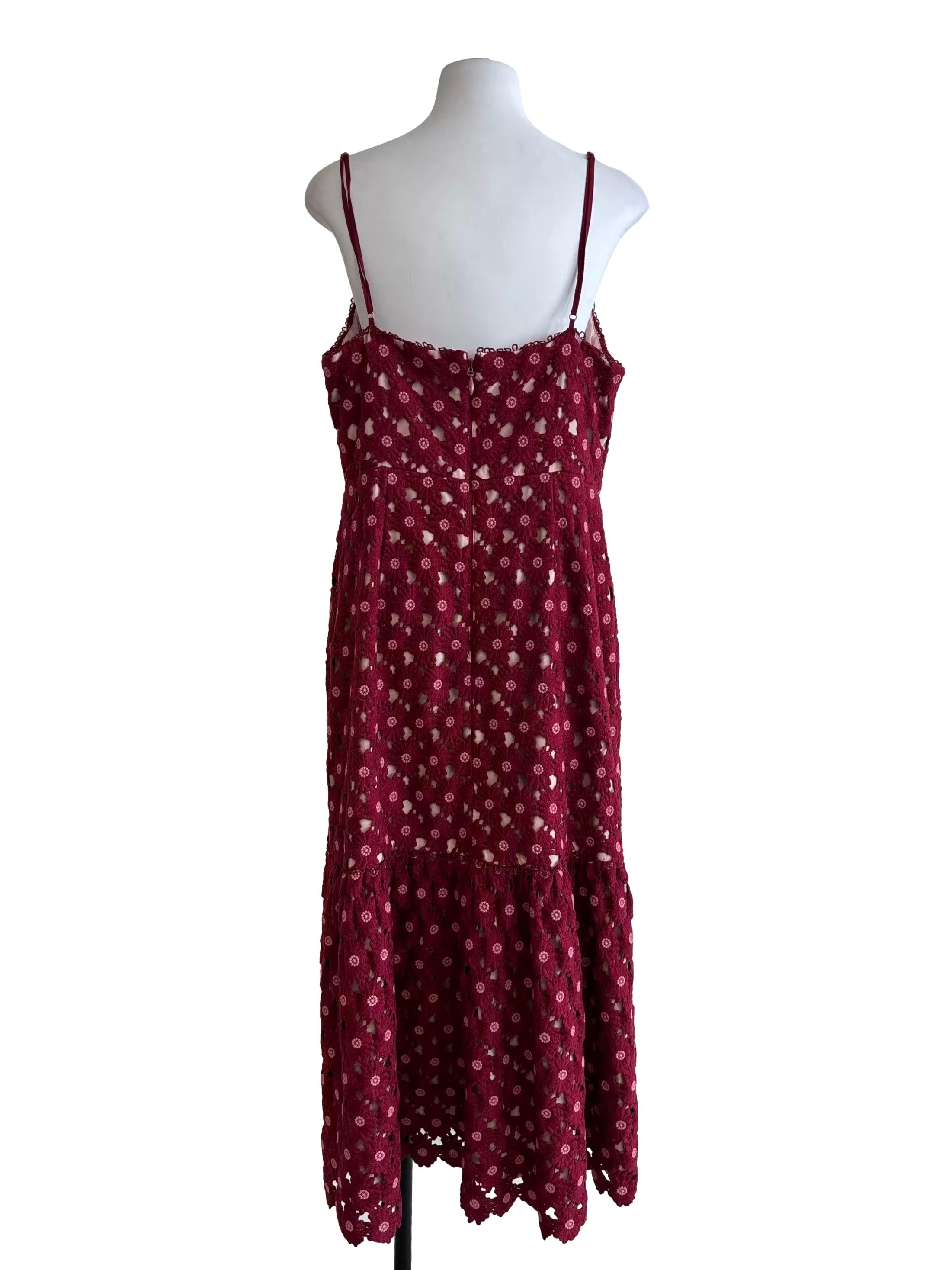 Ruby Red Drop Waist Spaghetti Strap Dress