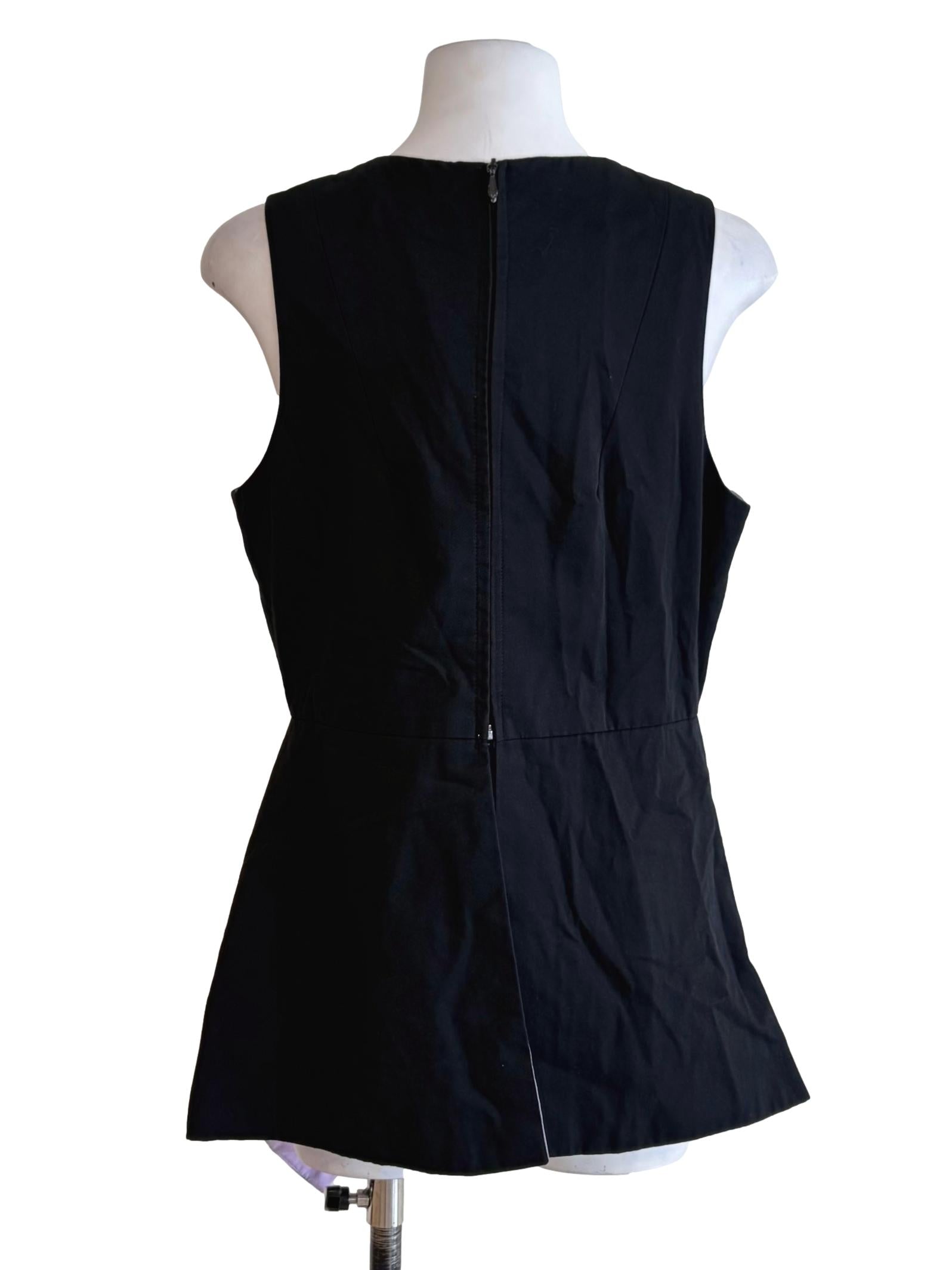 Raven Black With Green Purple Front Sleeveless Top