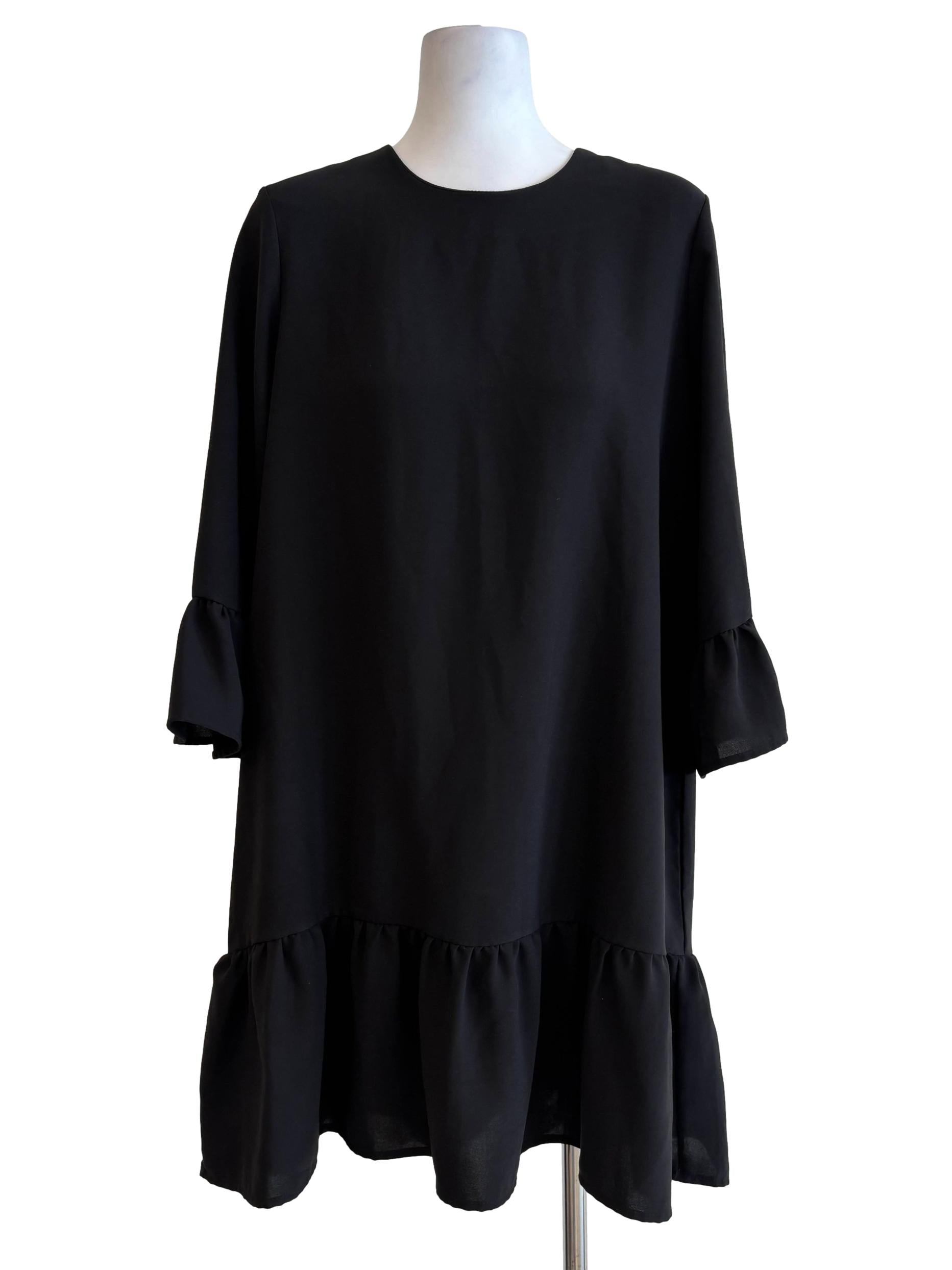 Slate Black Long Sleeve Dropwaist Dress