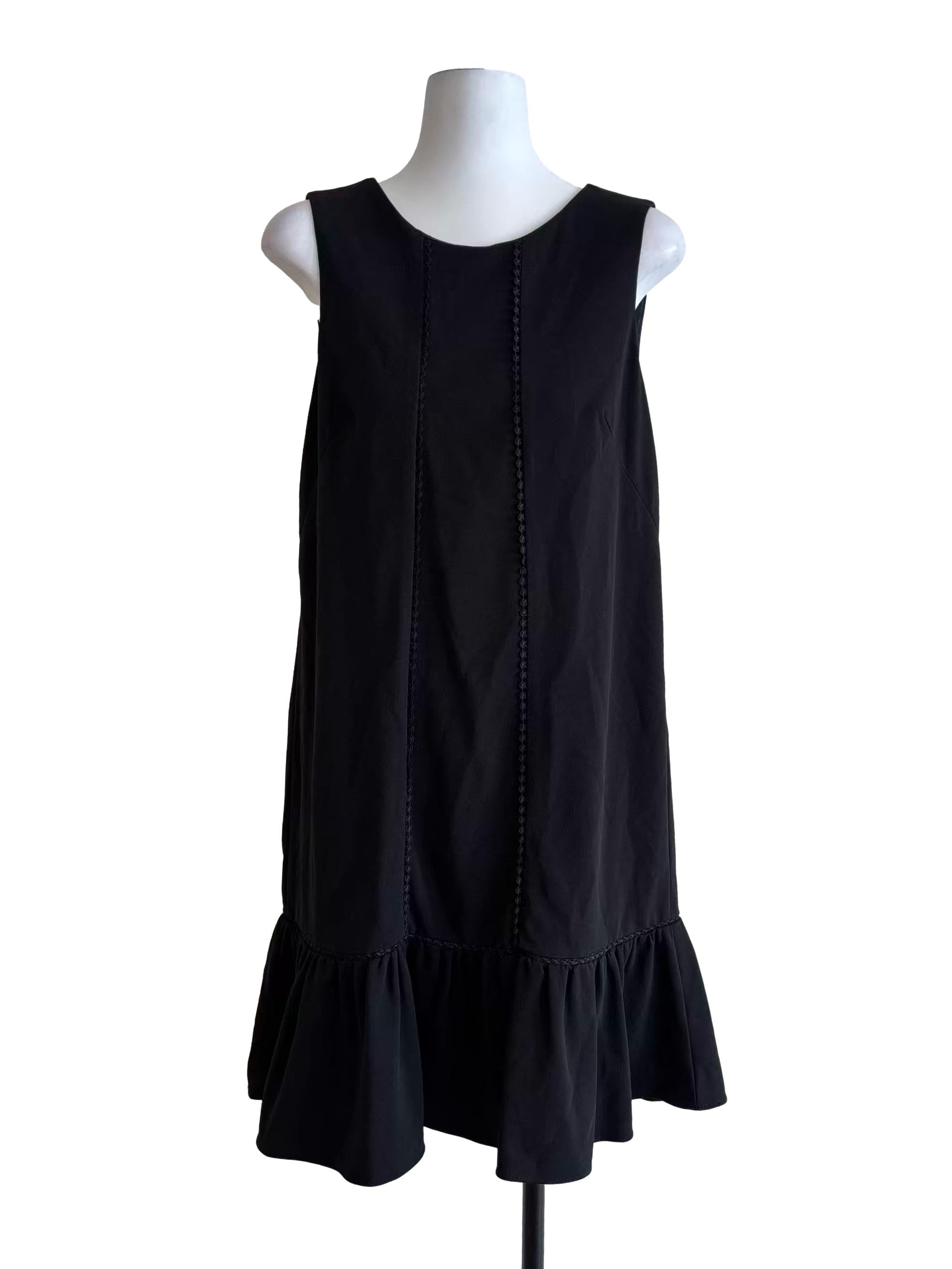 Jet Black Drop Waist Shift Dress