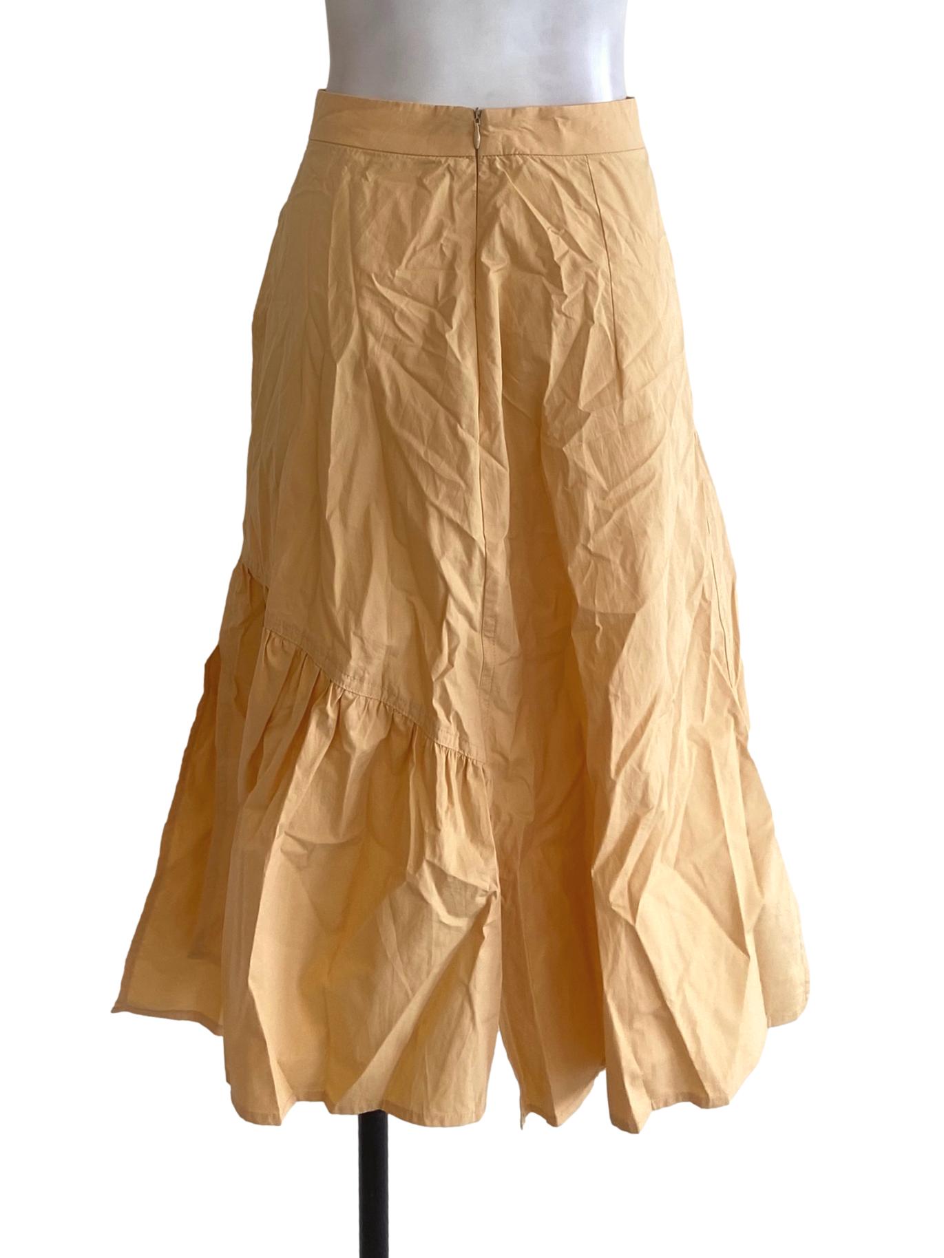 Marigold Orange A-Line Slit Skirt