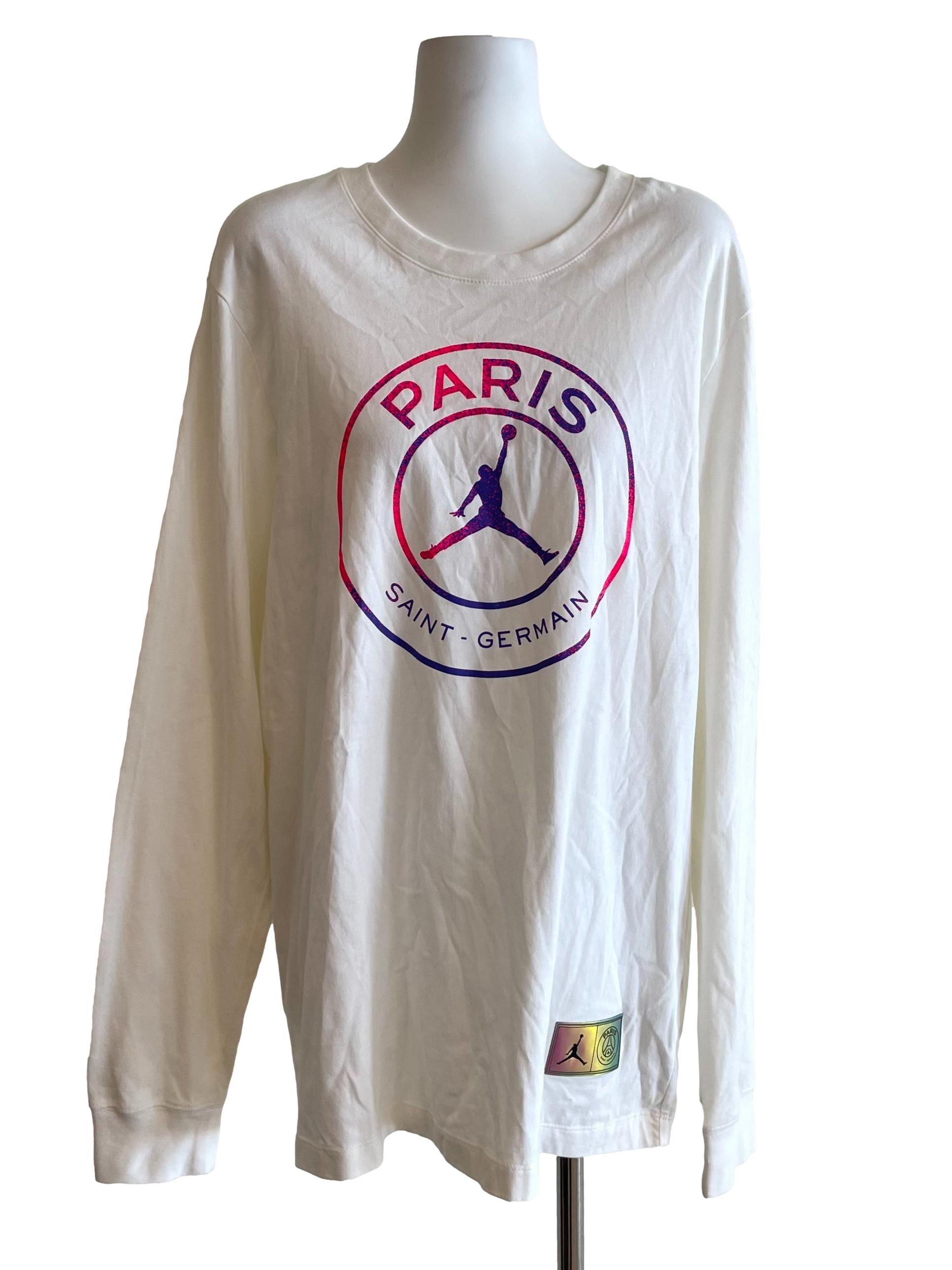 White Logo Long Sleeves Top