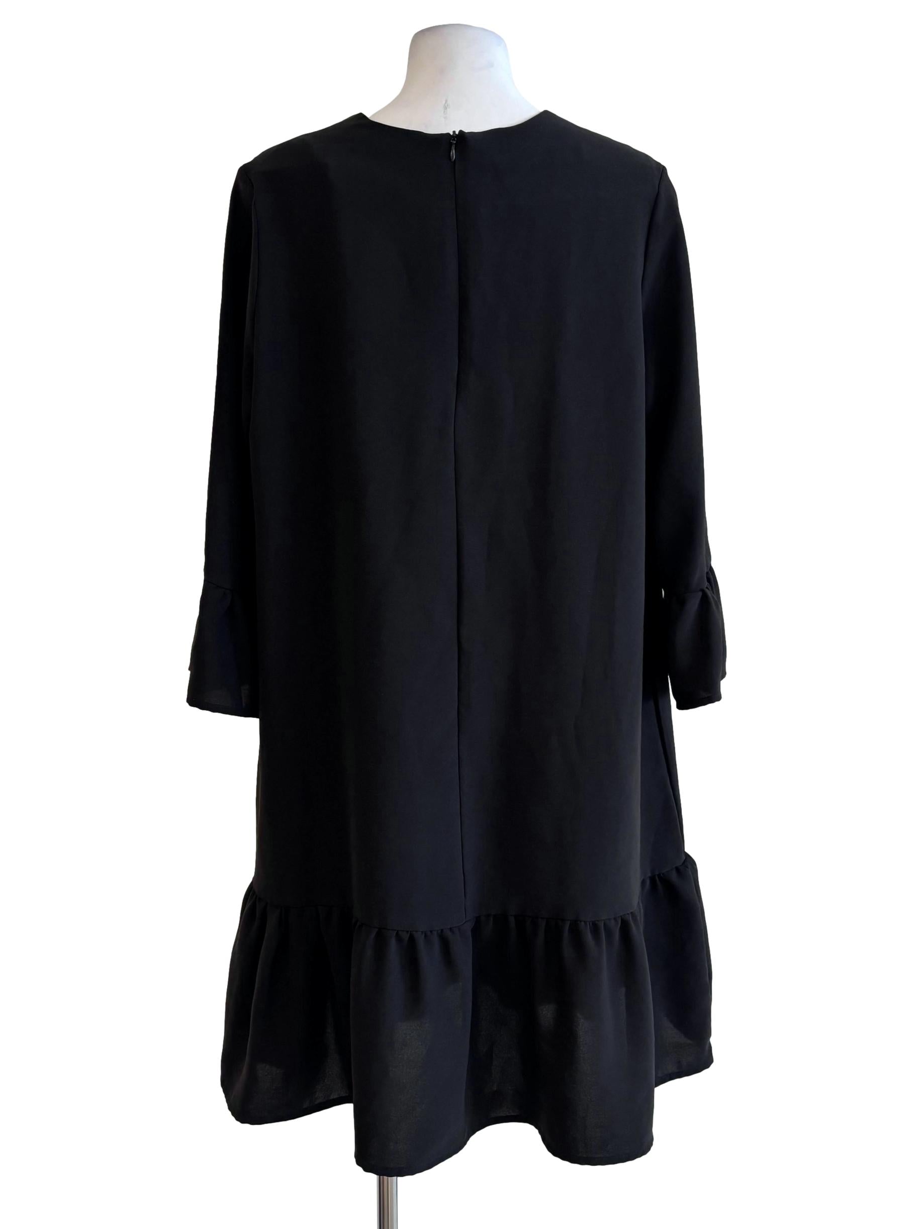 Slate Black Long Sleeve Dropwaist Dress