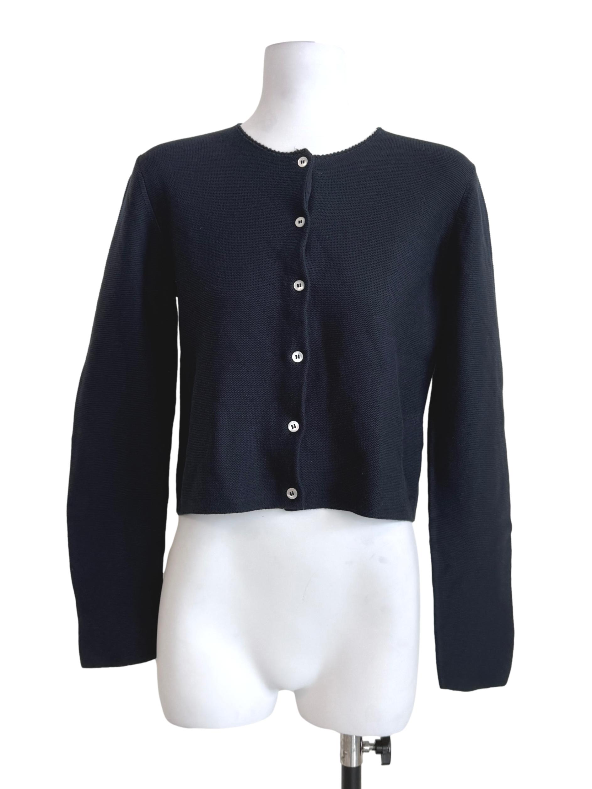 Navy Blue Soft Weave Knit Cardigan OSN