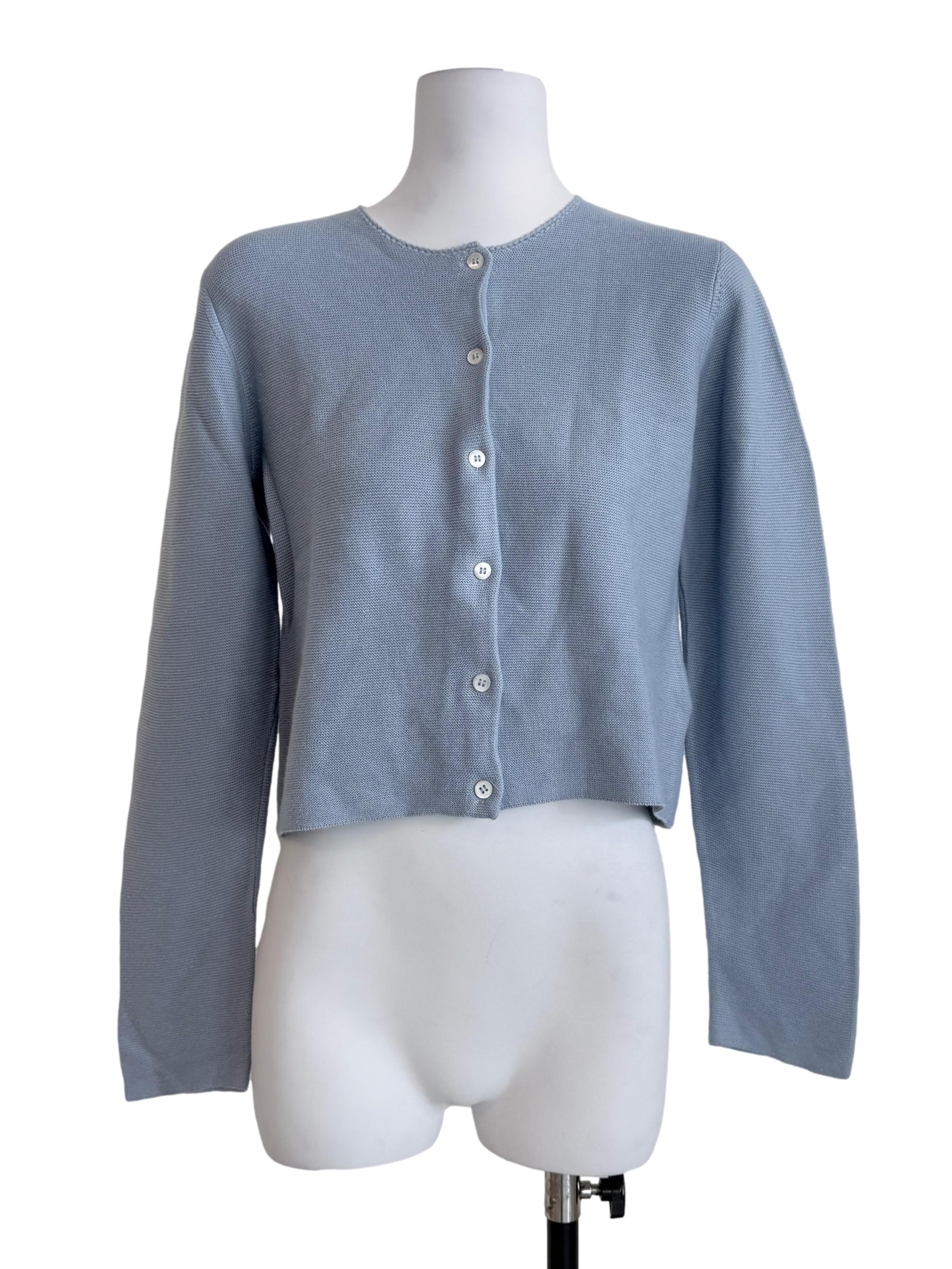Sky Blue Soft Weave Knit Cardigan OSN
