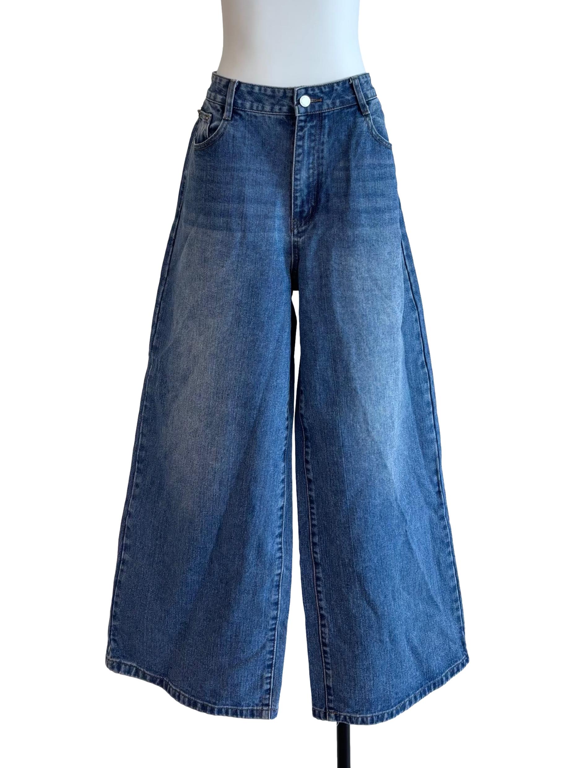 Denim Blue Wide Jeans