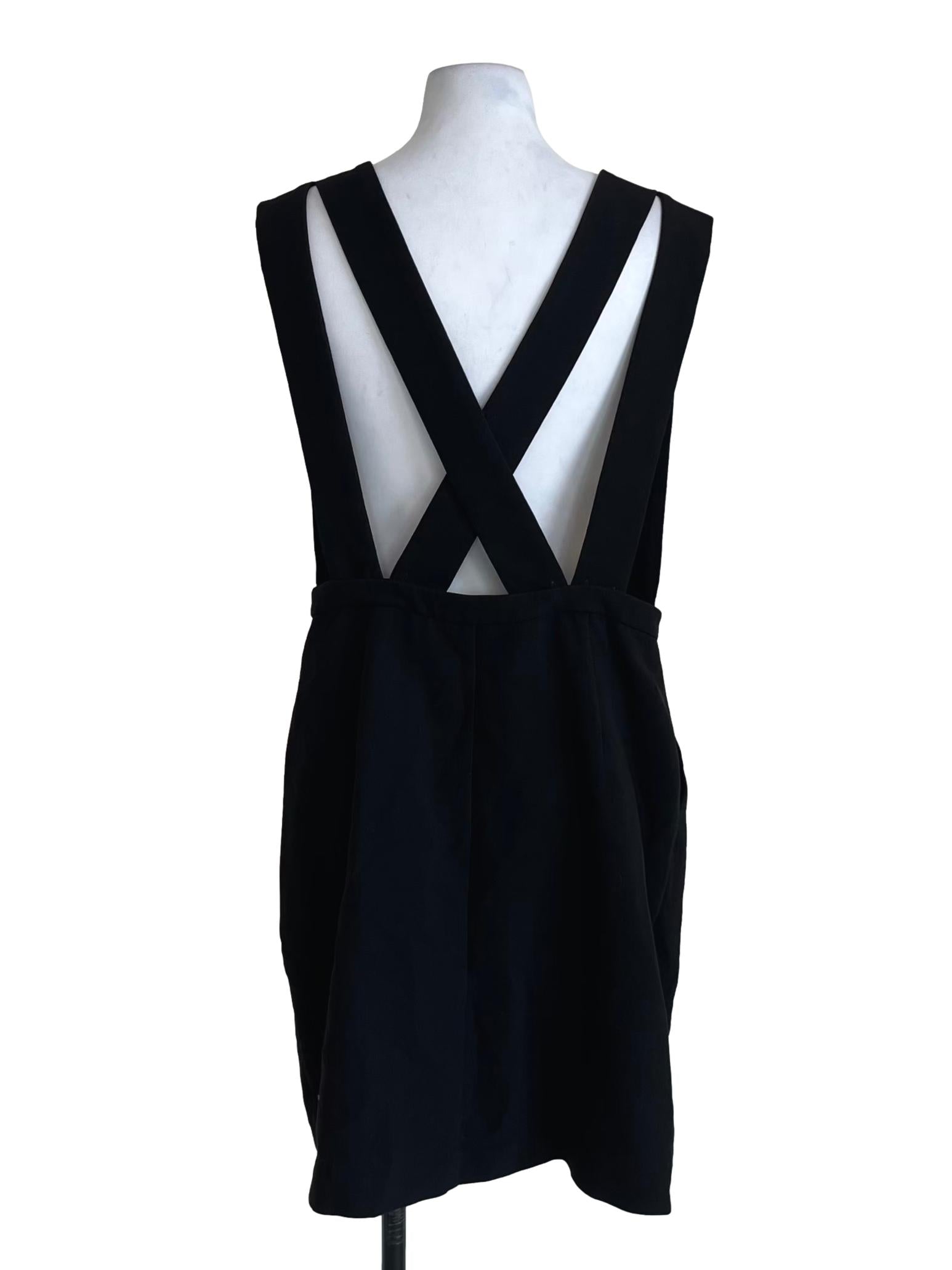 Black V-Neckline A-Line Dress