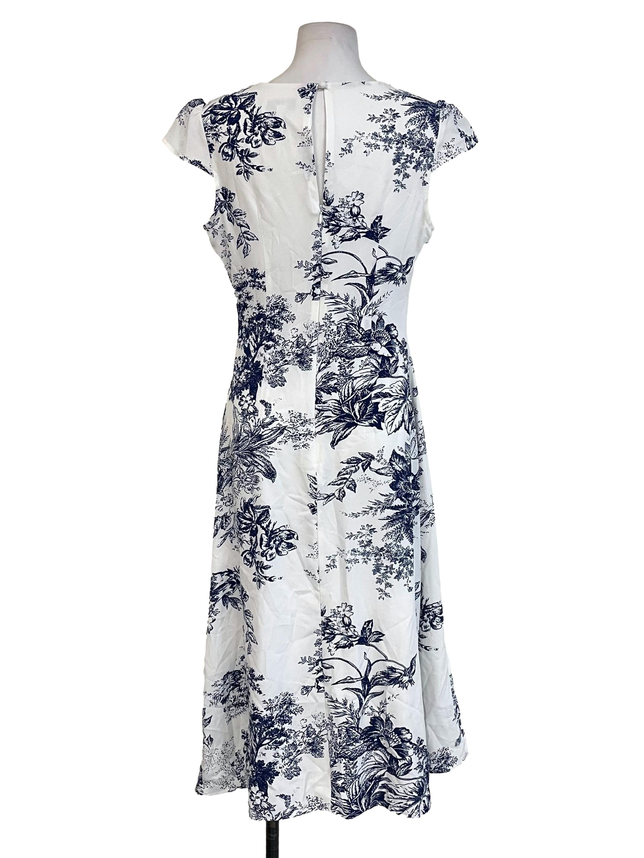 White Floral Petal Sleeves Dress