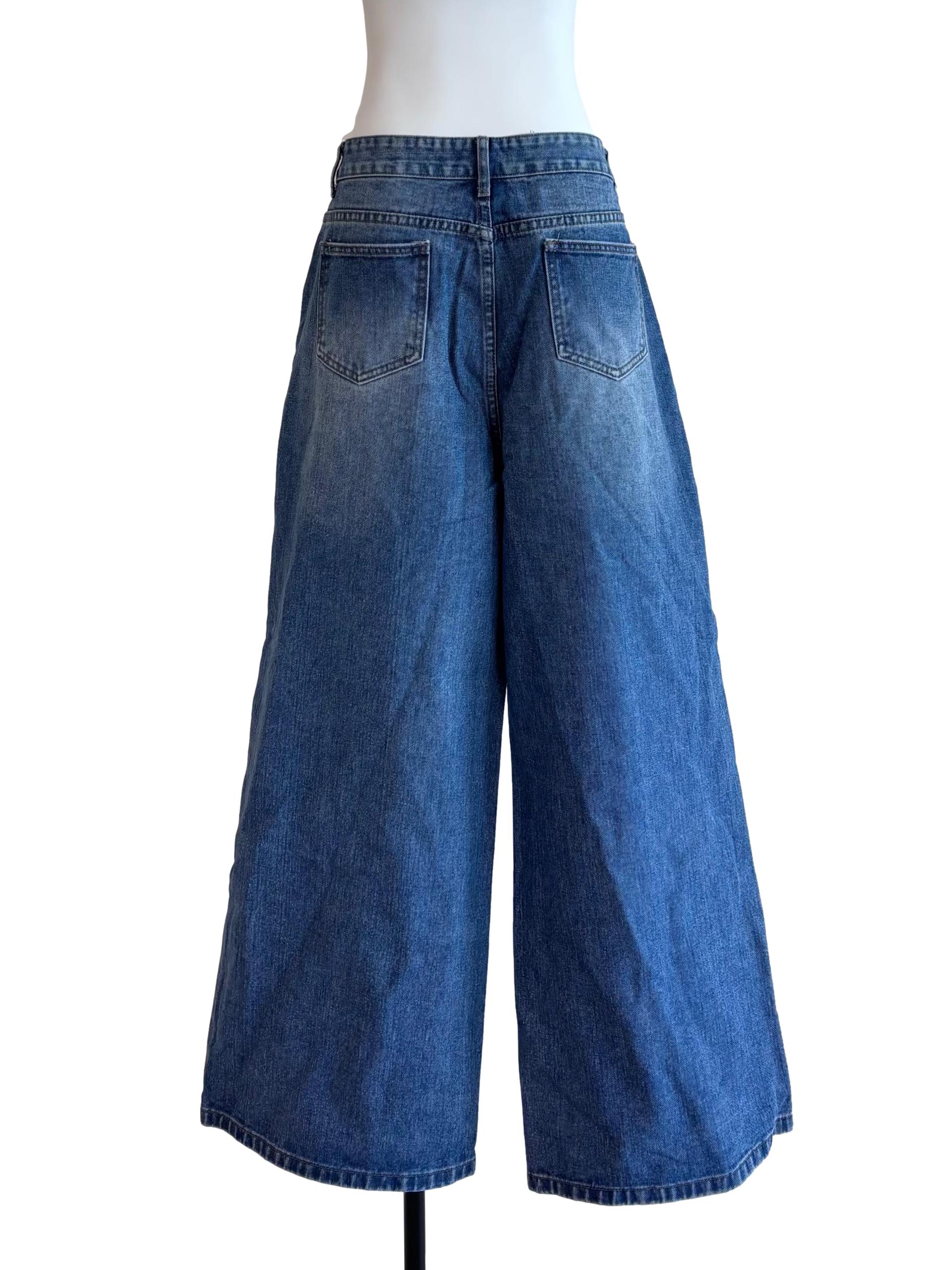 Denim Blue Wide Jeans