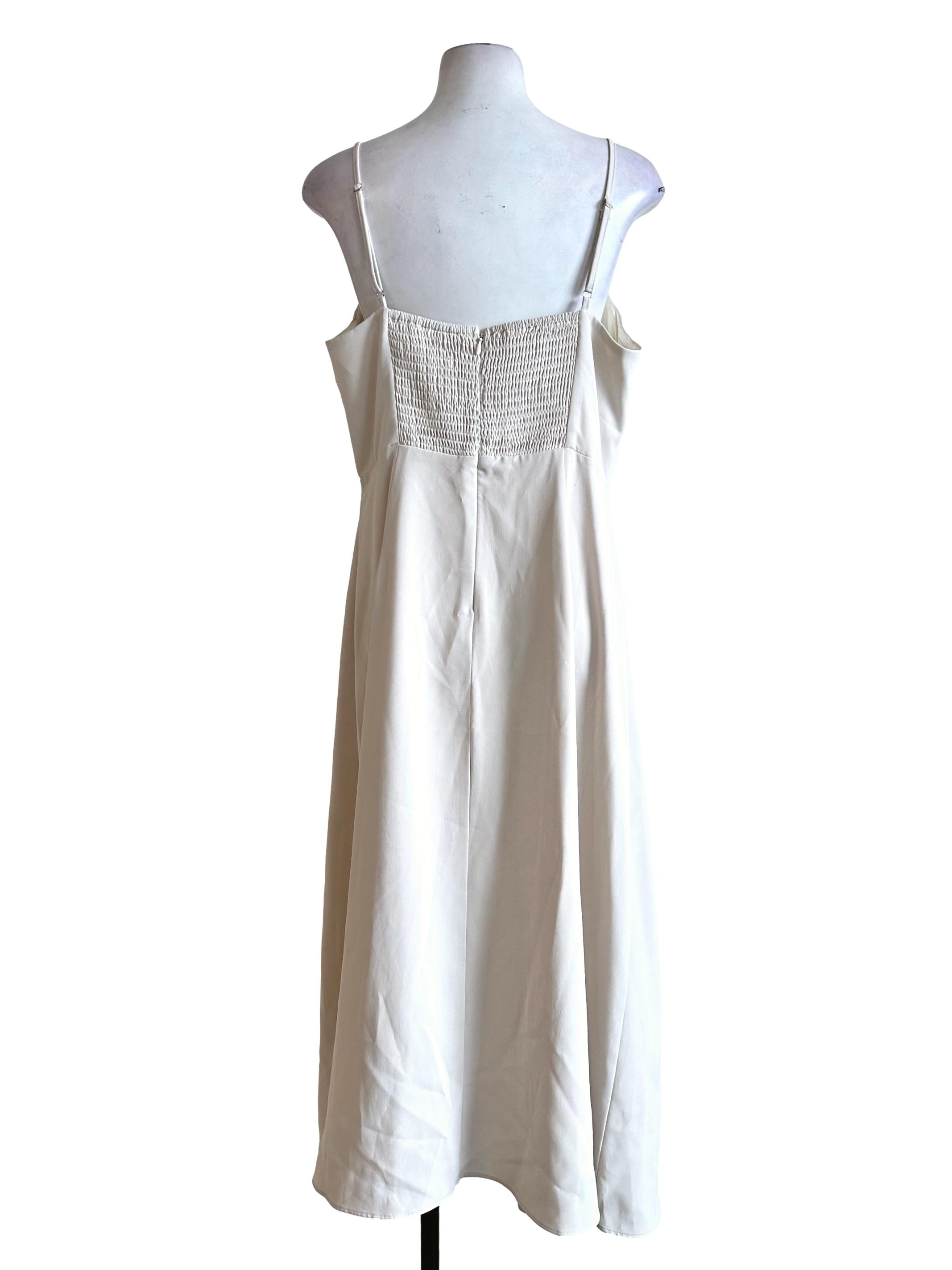 Ivory White Padded Sleeveless Dress