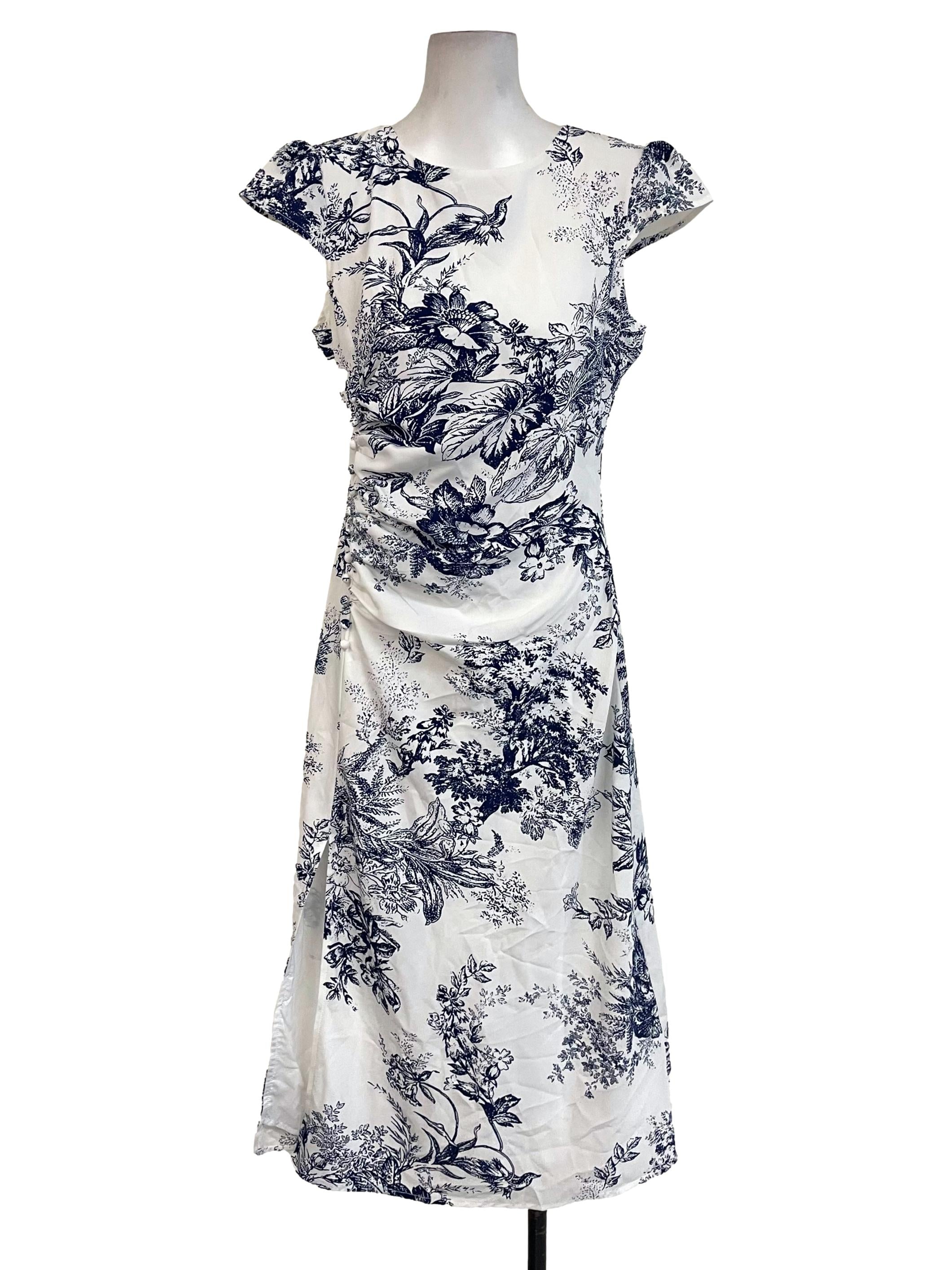 White Floral Petal Sleeves Dress
