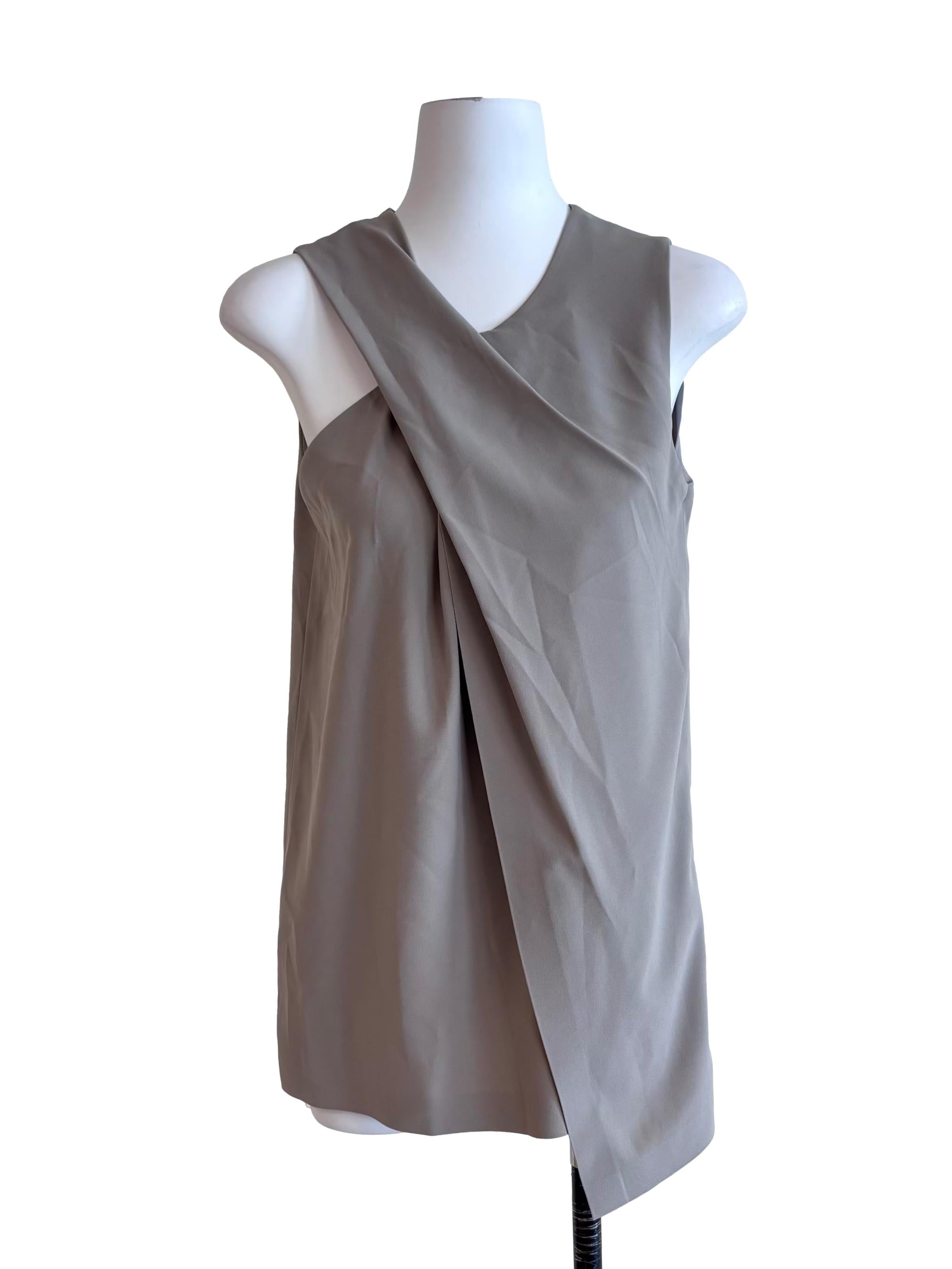Fossil Grey Overlay Sleeveless Top