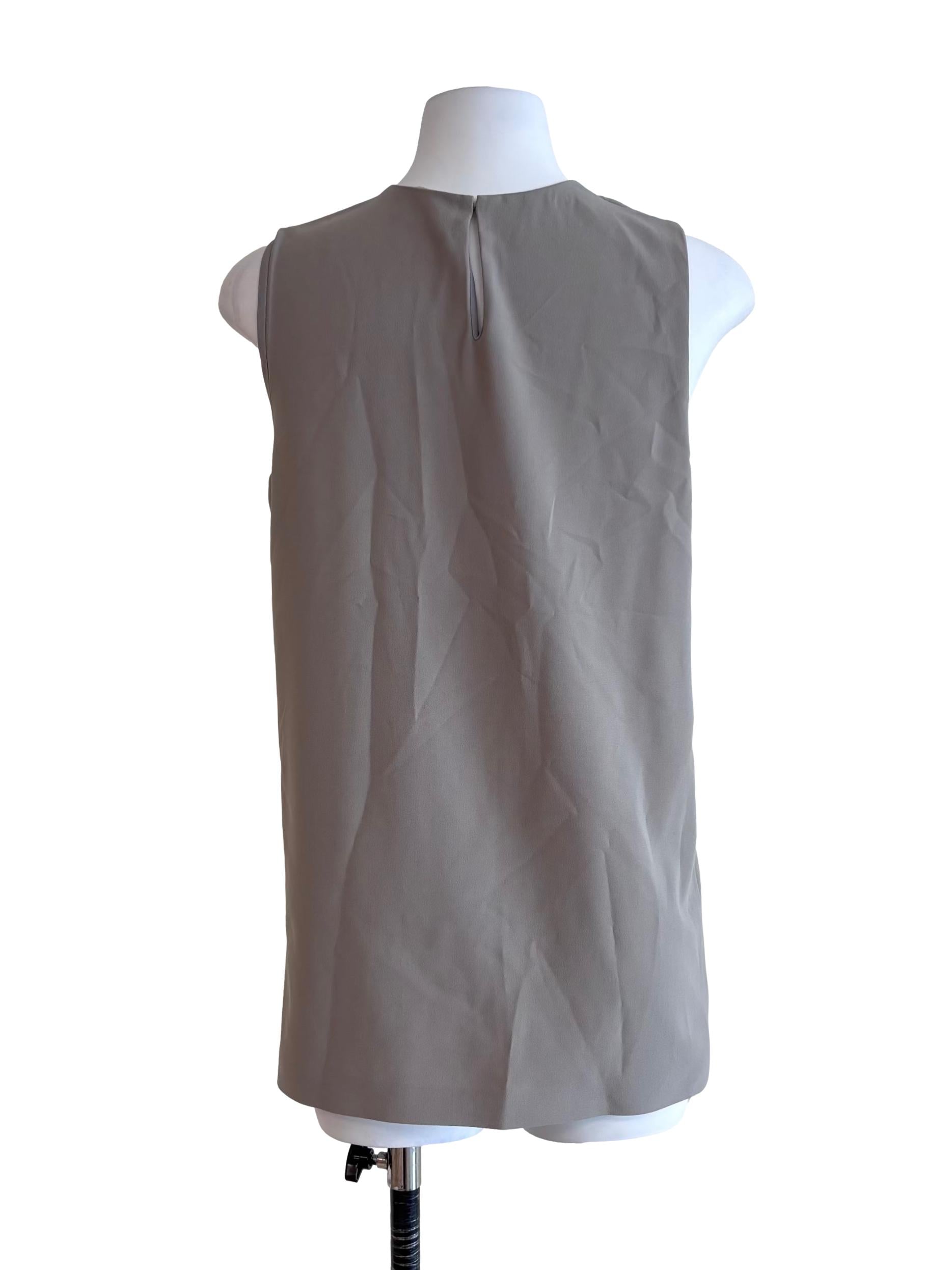 Fossil Grey Overlay Sleeveless Top