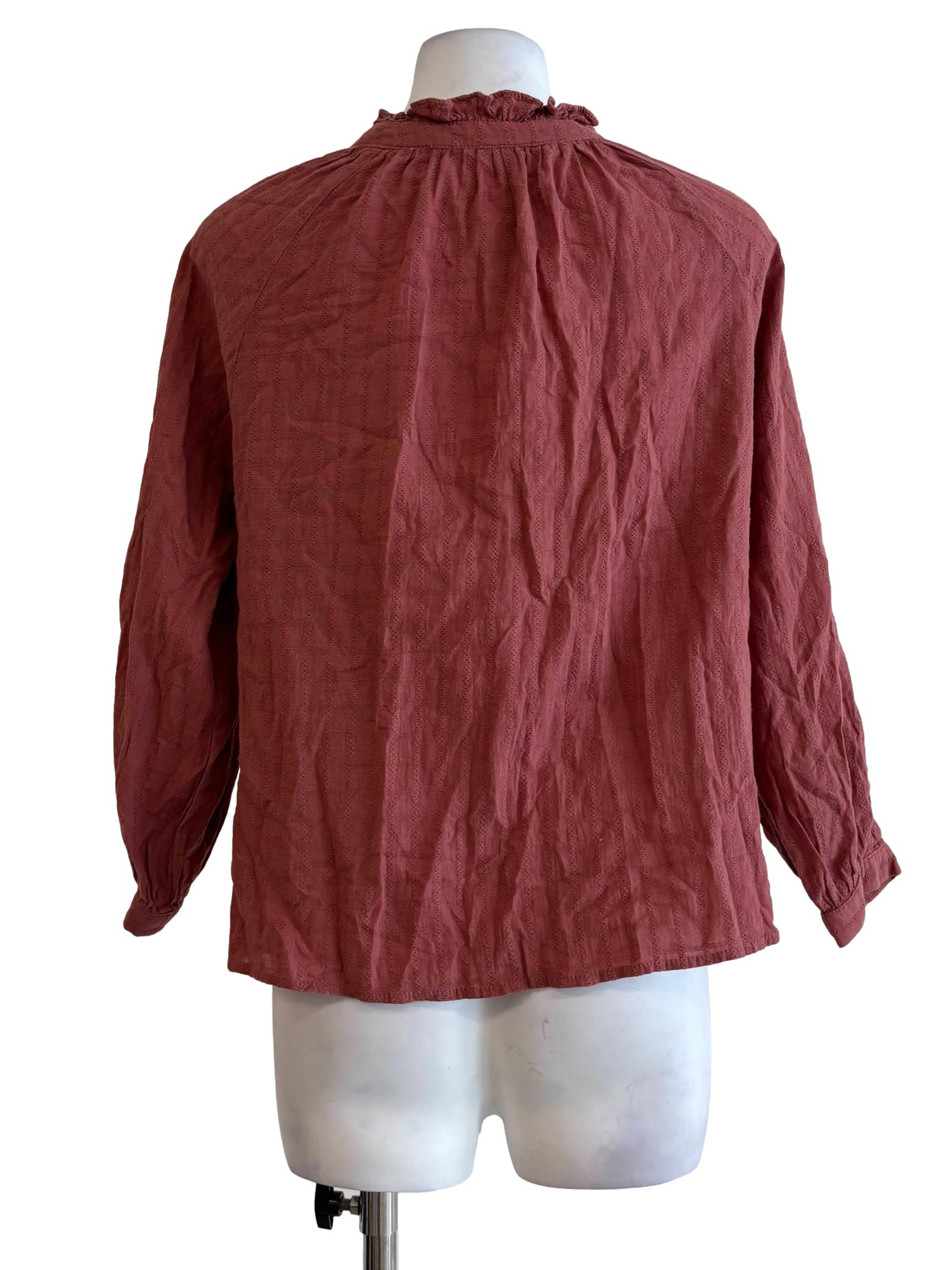 Cherry Long Sleeve Cotton Blouse