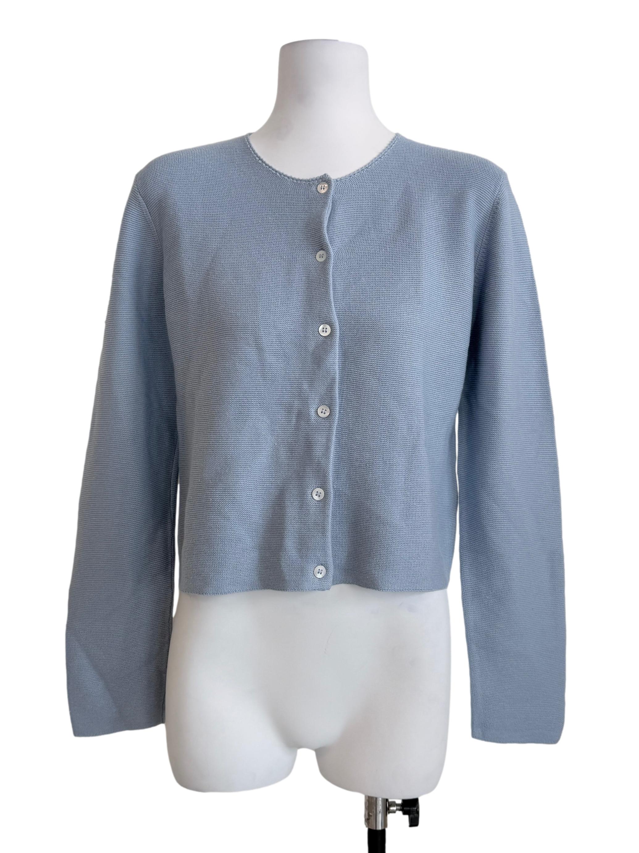 Sky Blue Soft Weave Knit Cardigan OSN
