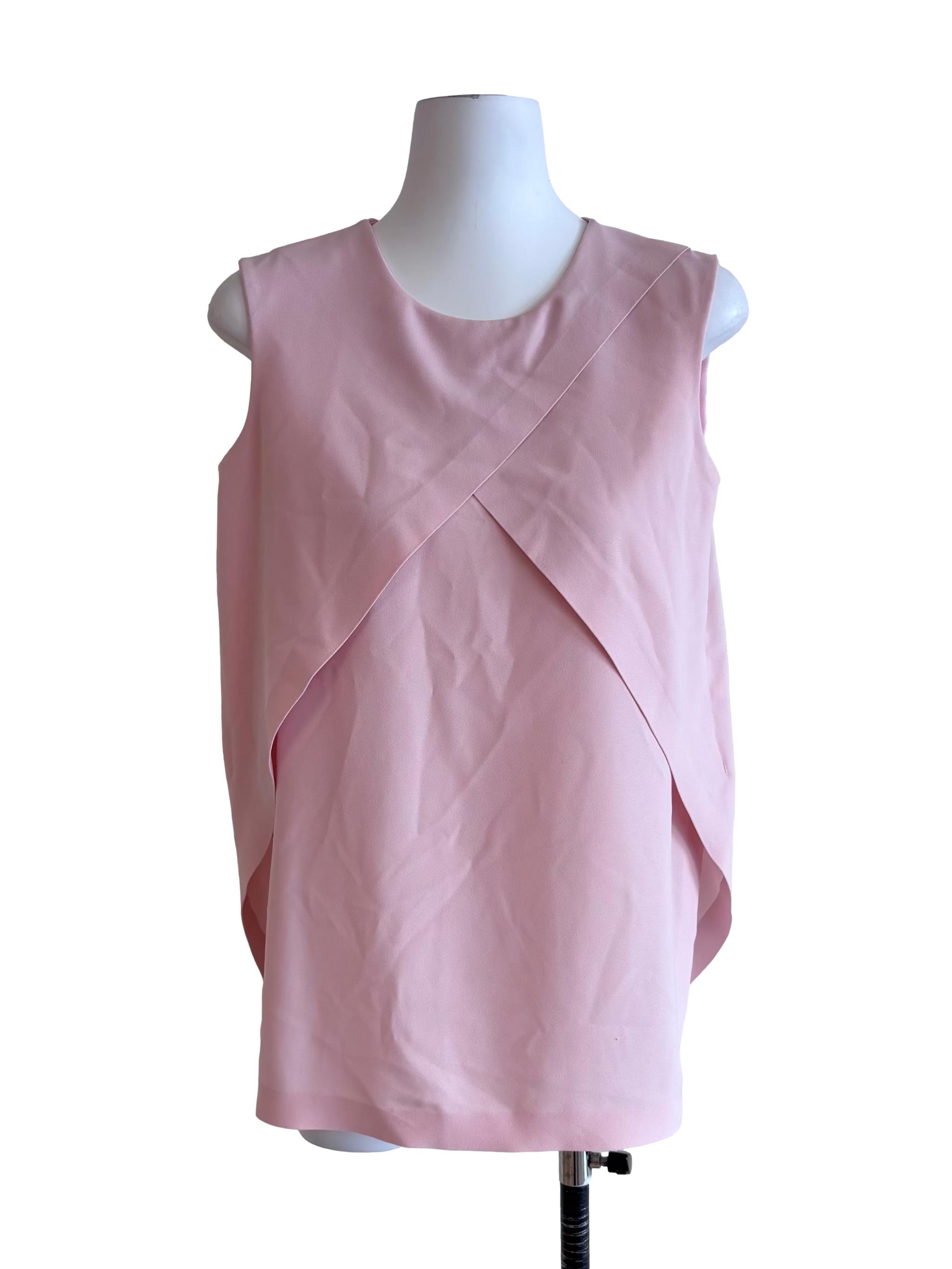 Light Pink Overlay Sleeveless Top