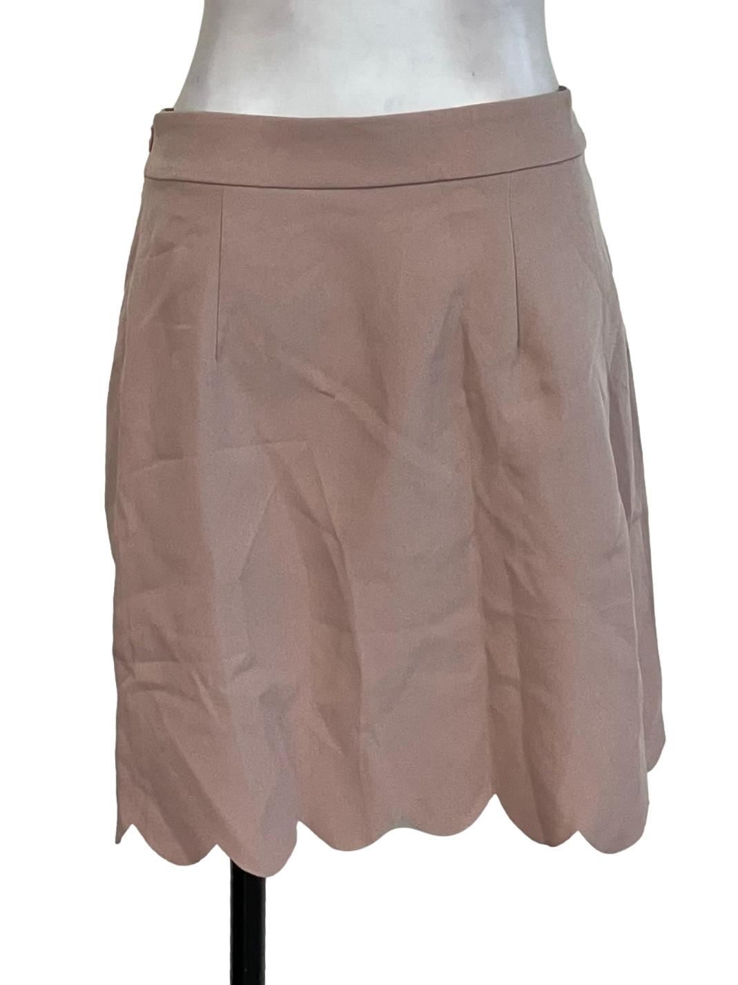 Nude Wavy Pencil Skirt
