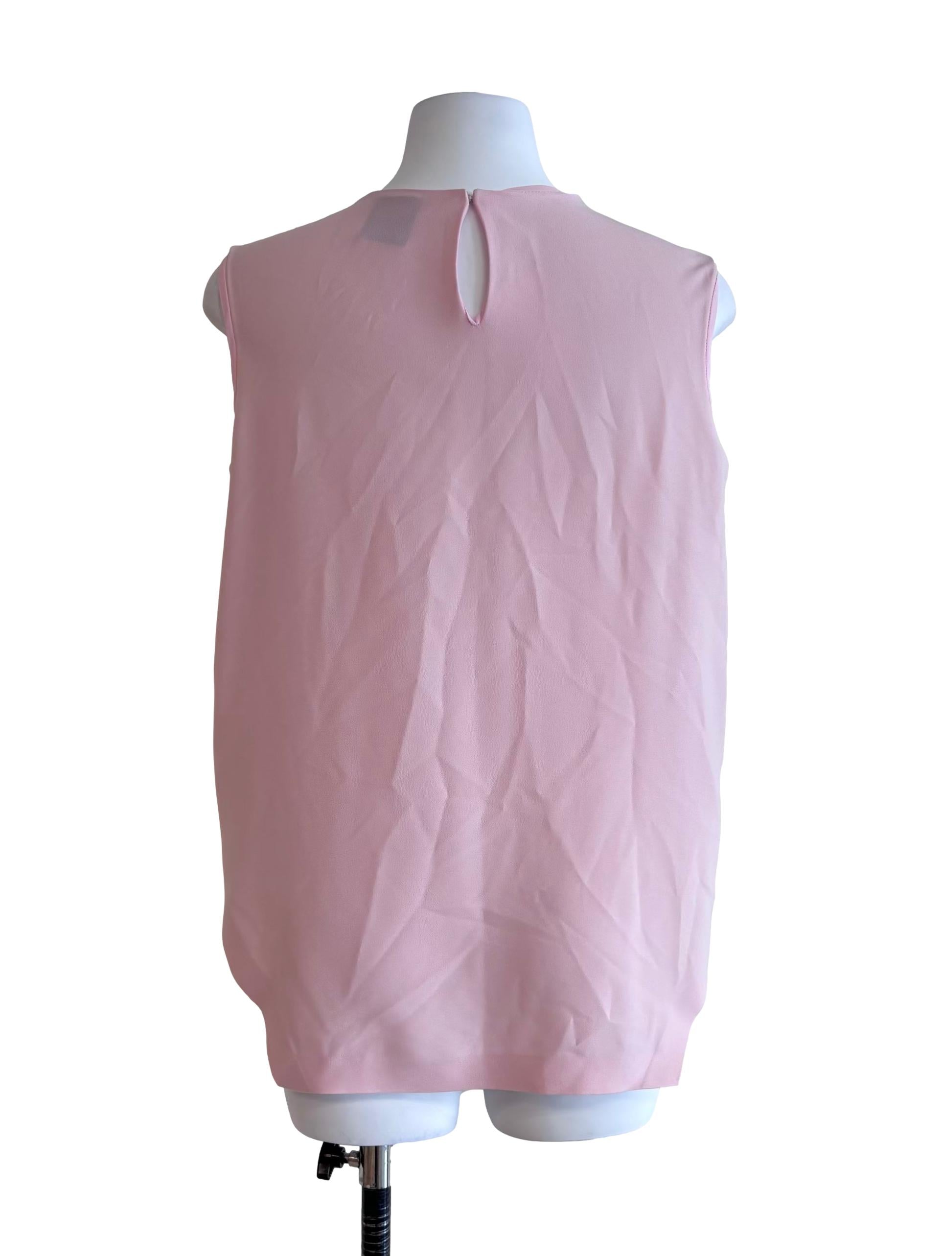 Light Pink Overlay Sleeveless Top