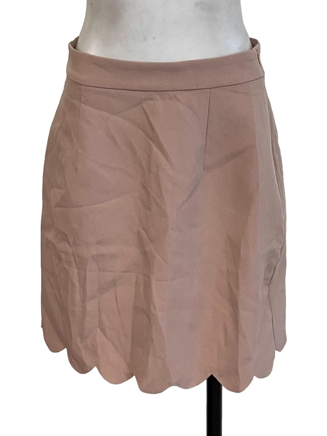 Nude Wavy Pencil Skirt