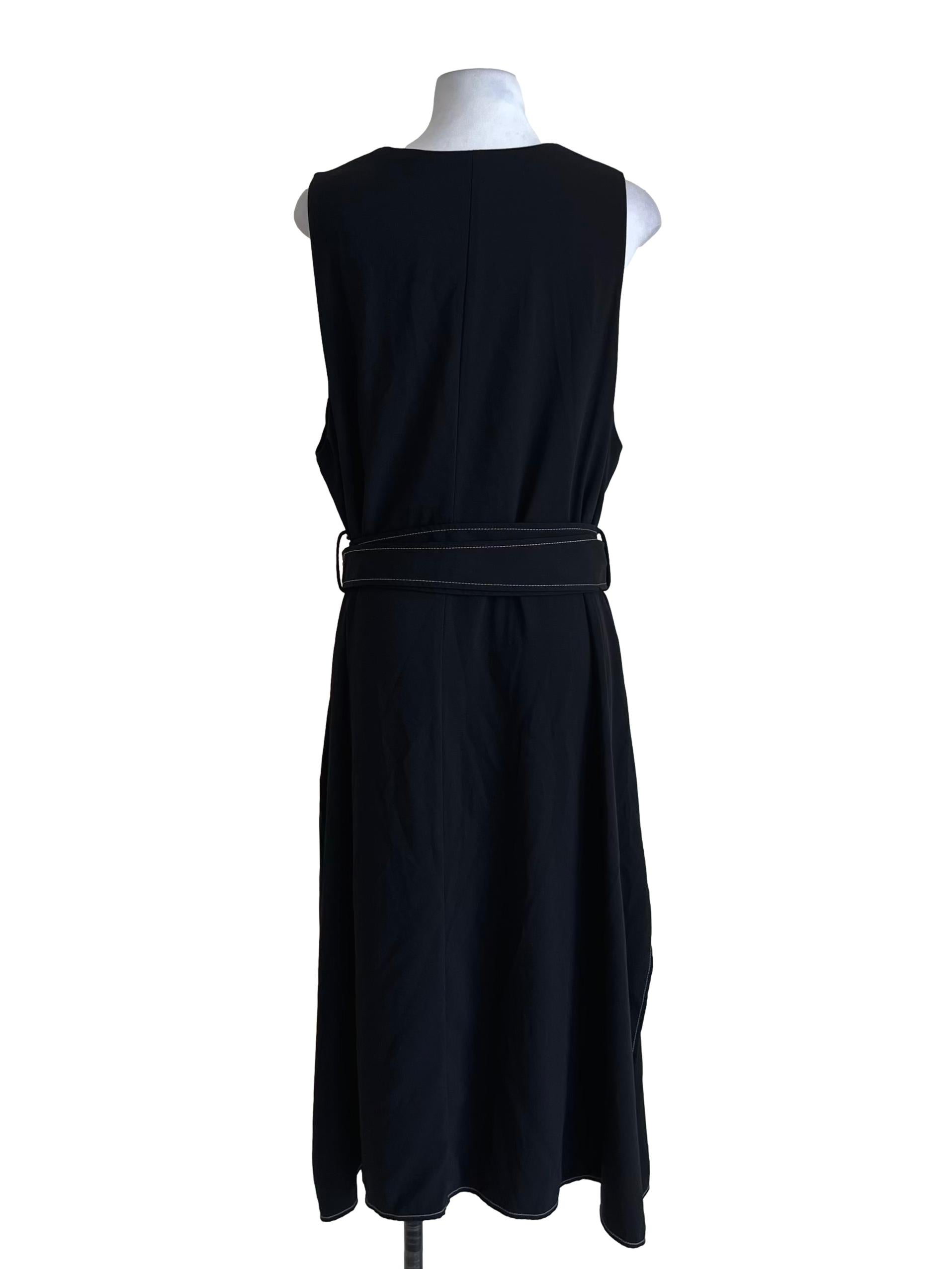Black V-Neckline Shift Dress
