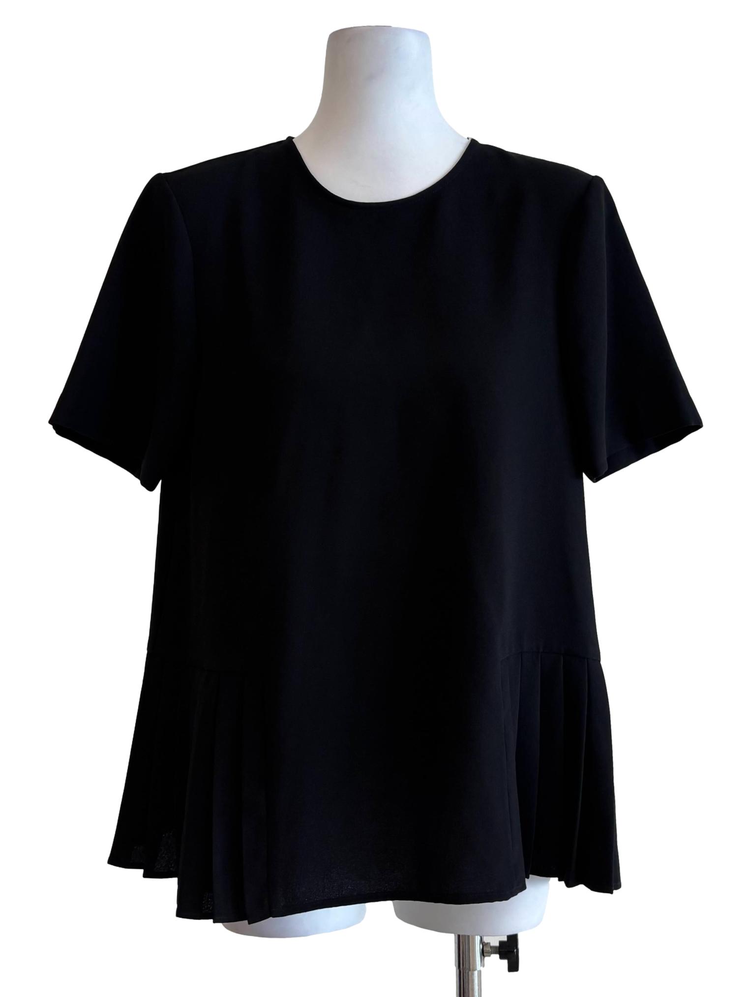 Night Black Short Sleeve Top