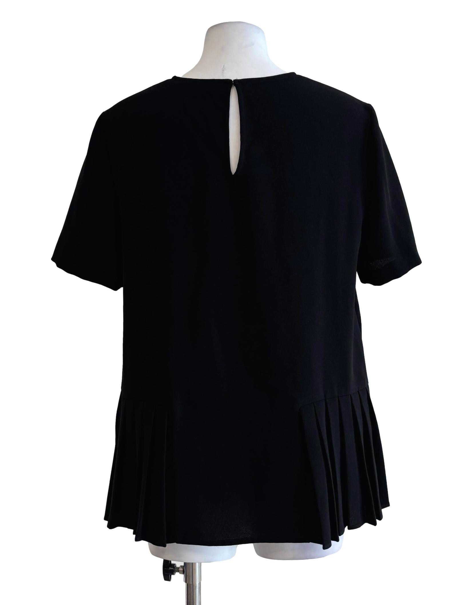 Night Black Short Sleeve Top