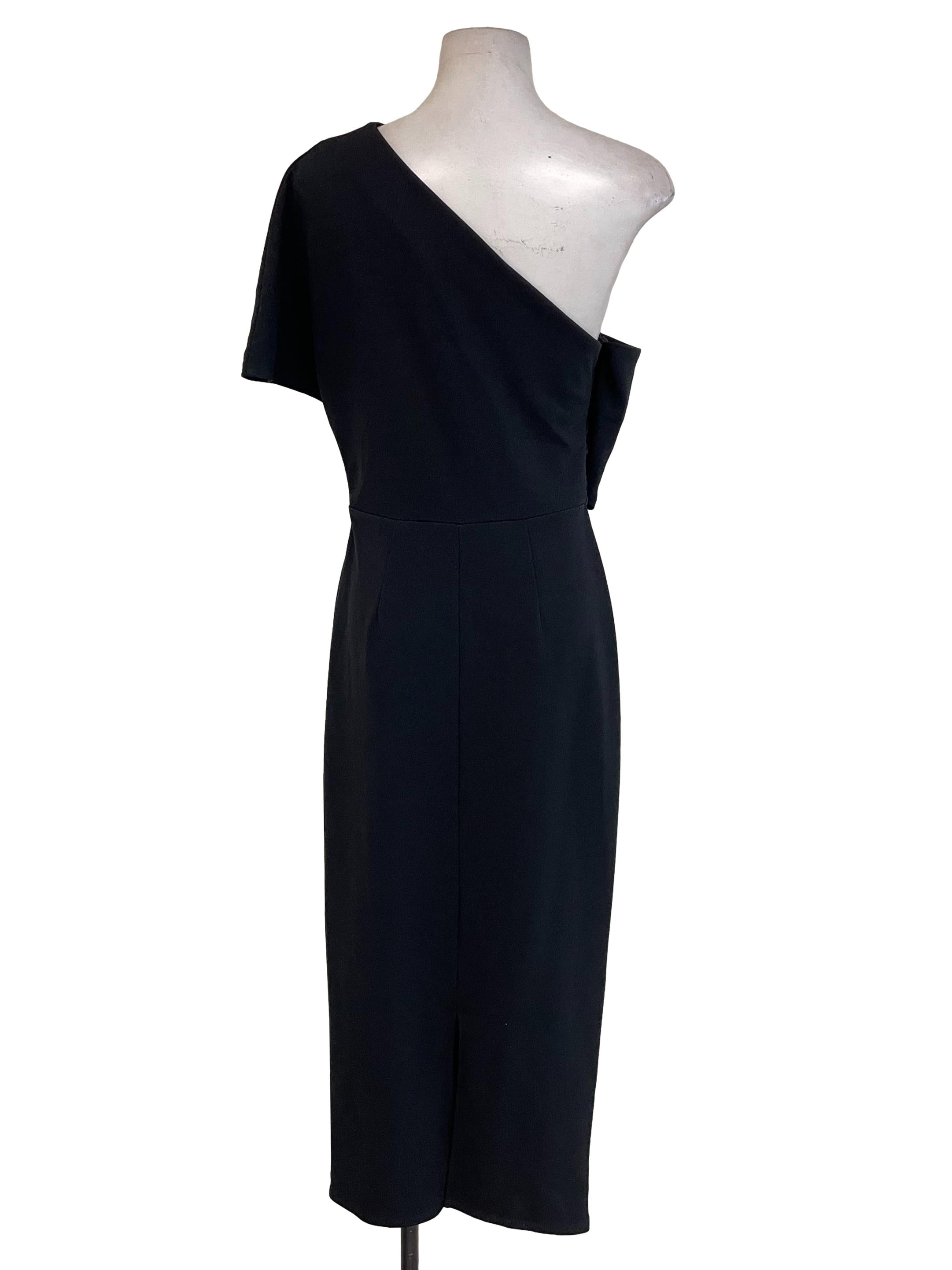 Black Off Shoulder Draped Dress