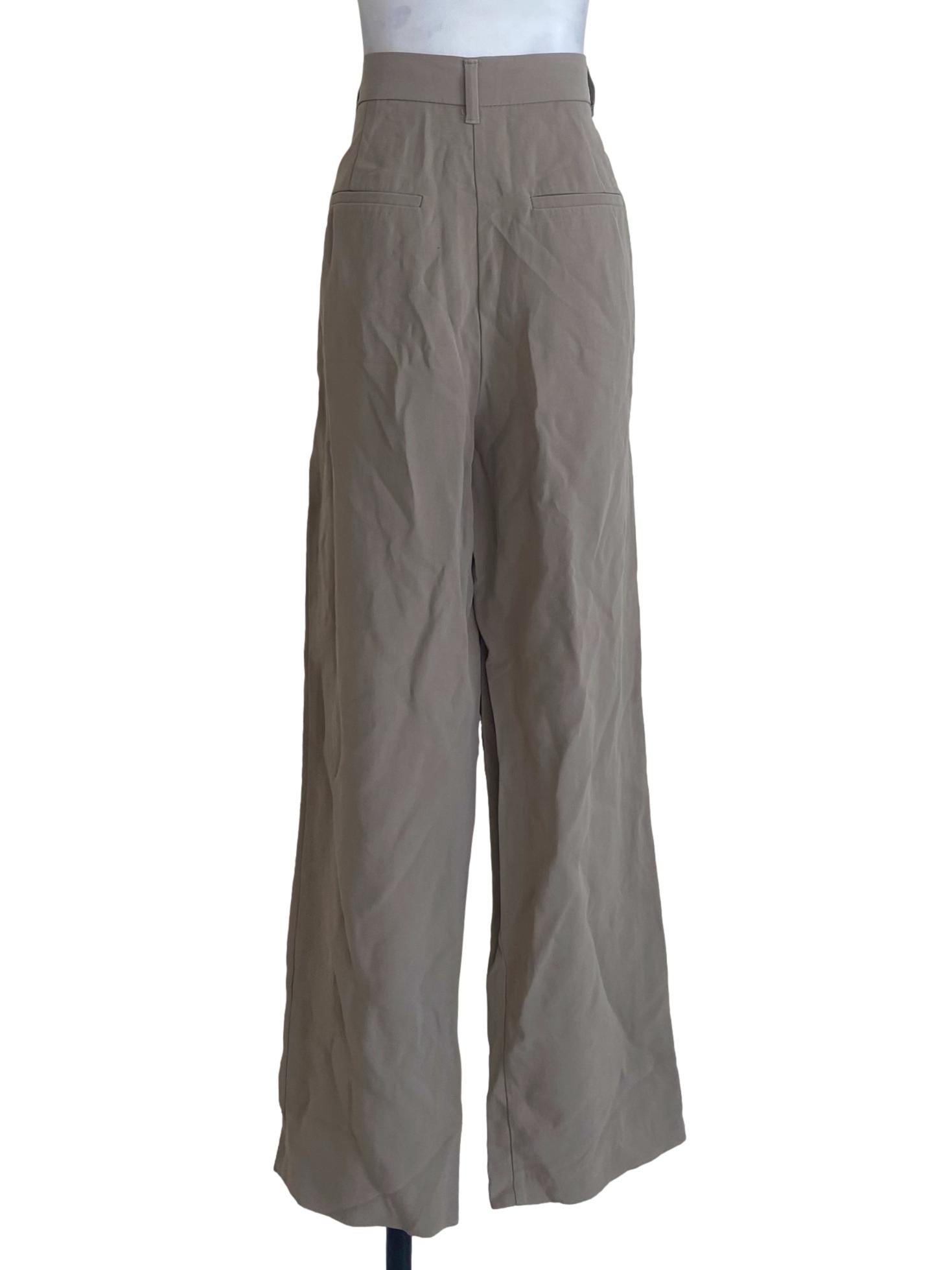 Bone Beige Straight Formal Pants