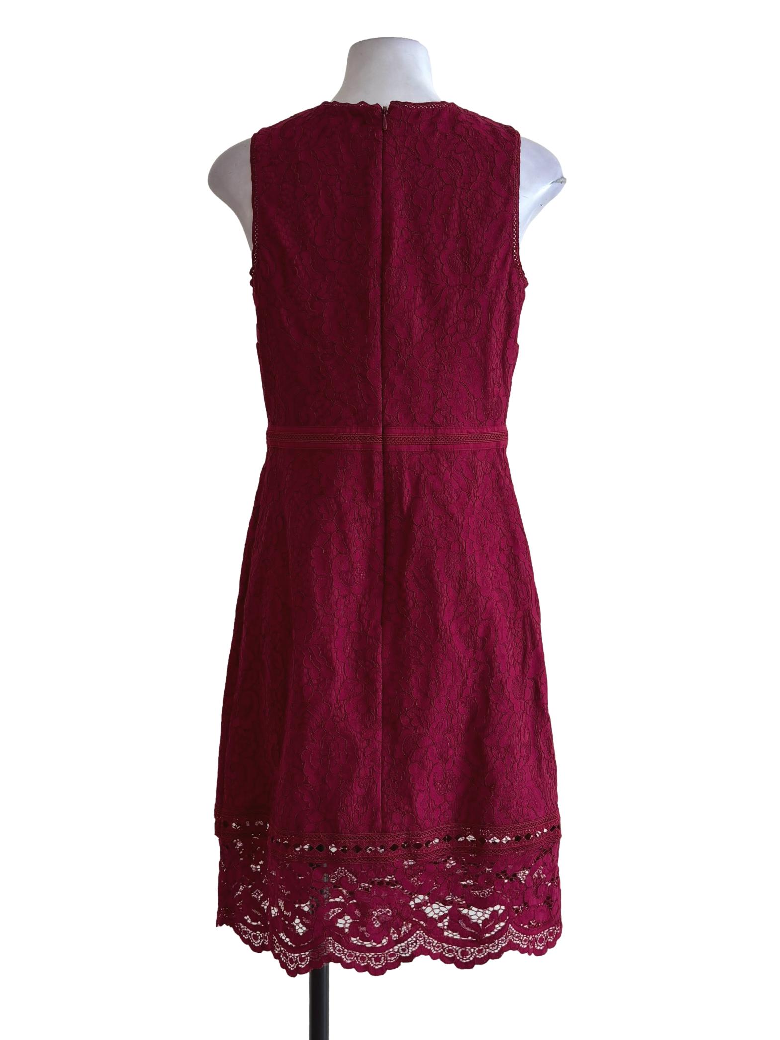 Ruby Red Sleeveless Lace Dress