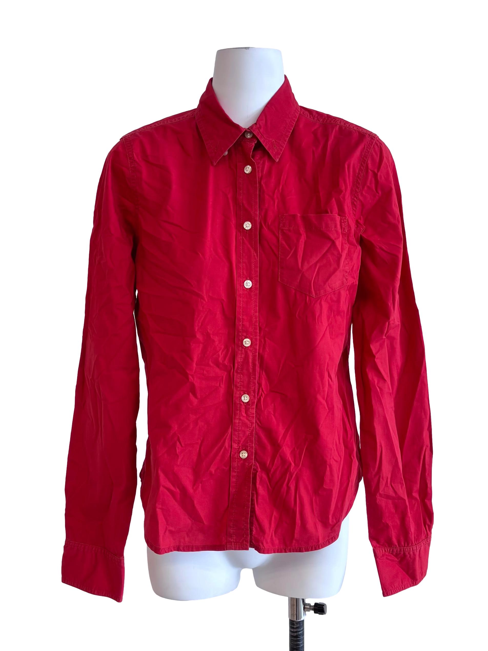 Red Tailored Long Sleeve Shirt