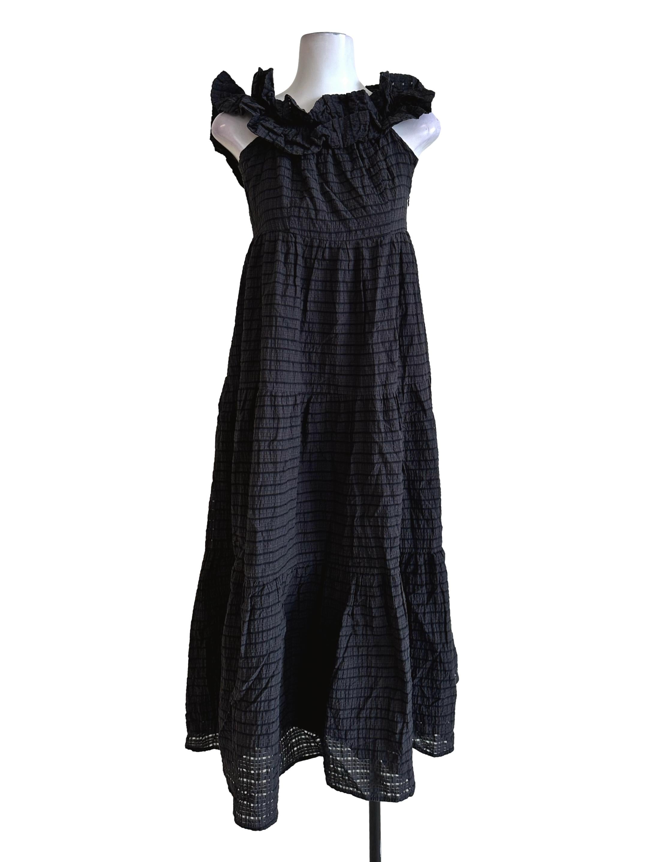 Charcoal Black Textured Dress