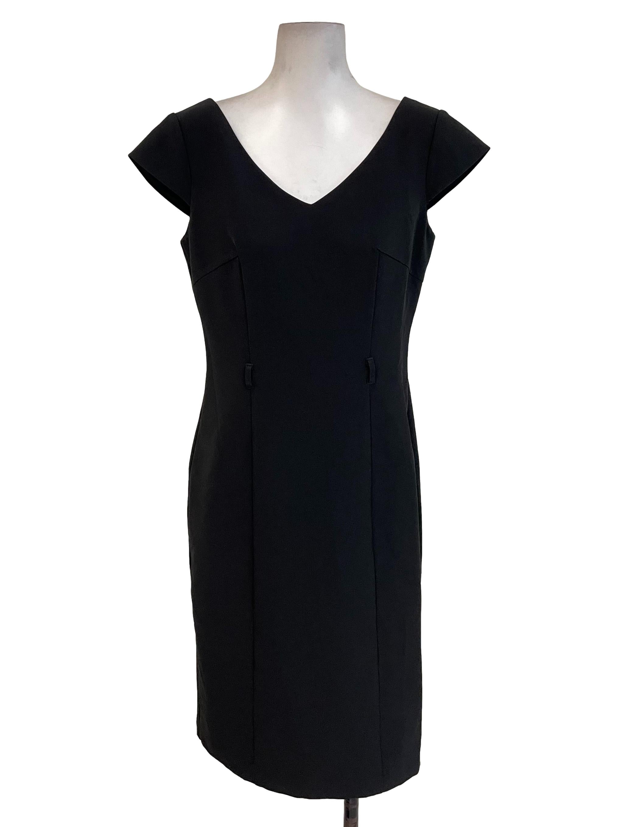 Black V Neck Slip Dress