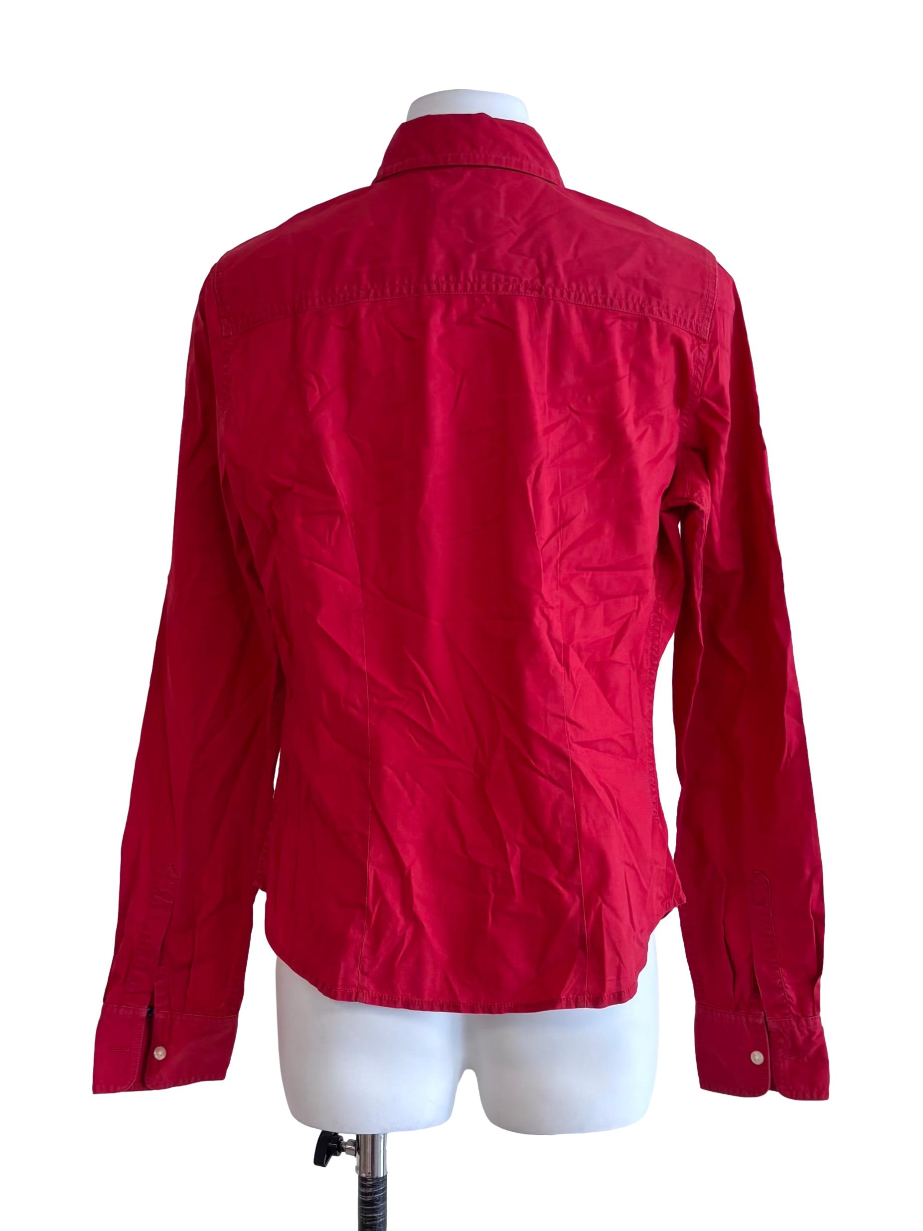 Red Tailored Long Sleeve Shirt