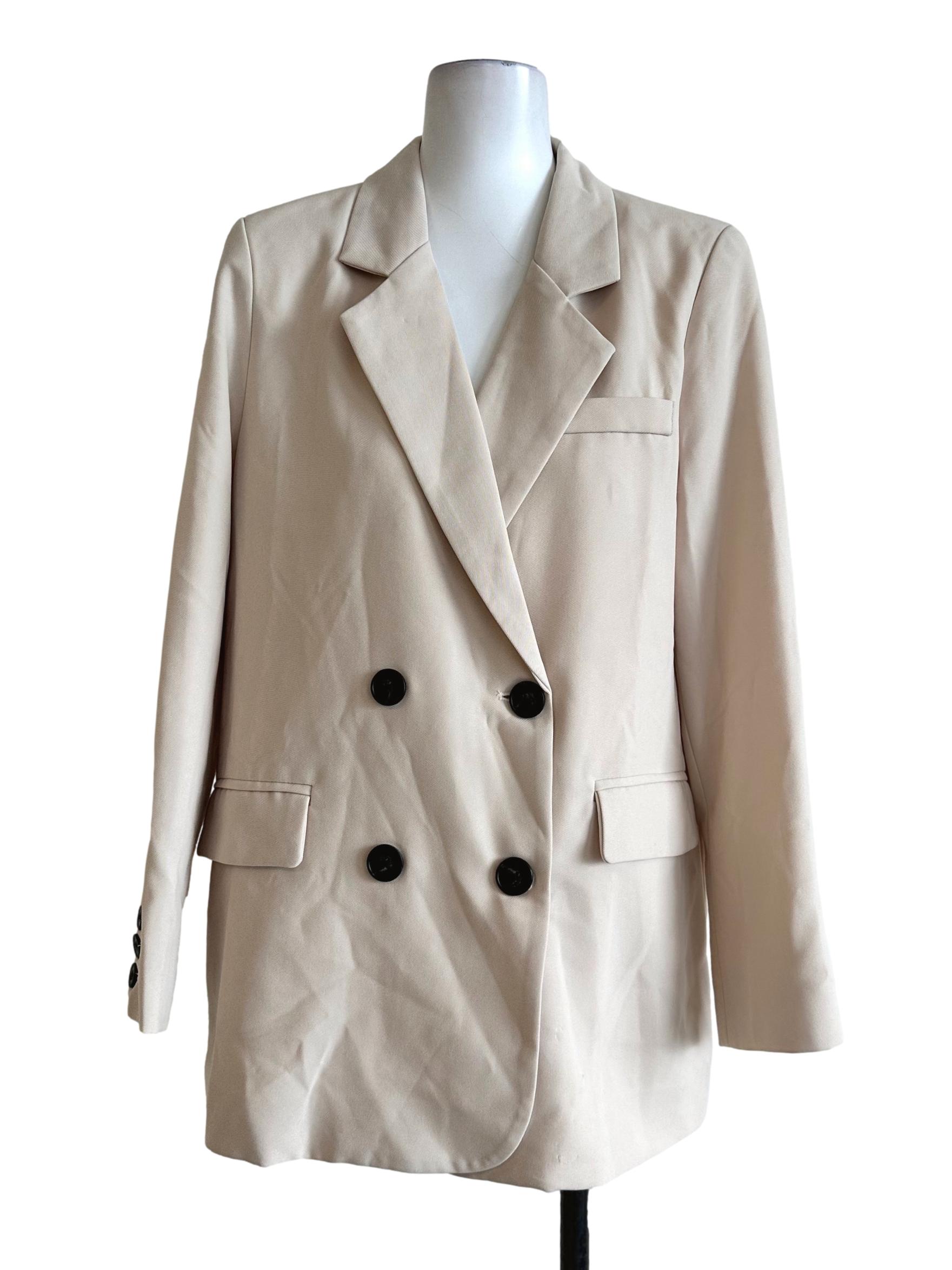 Parmesan Beige Button Blazer