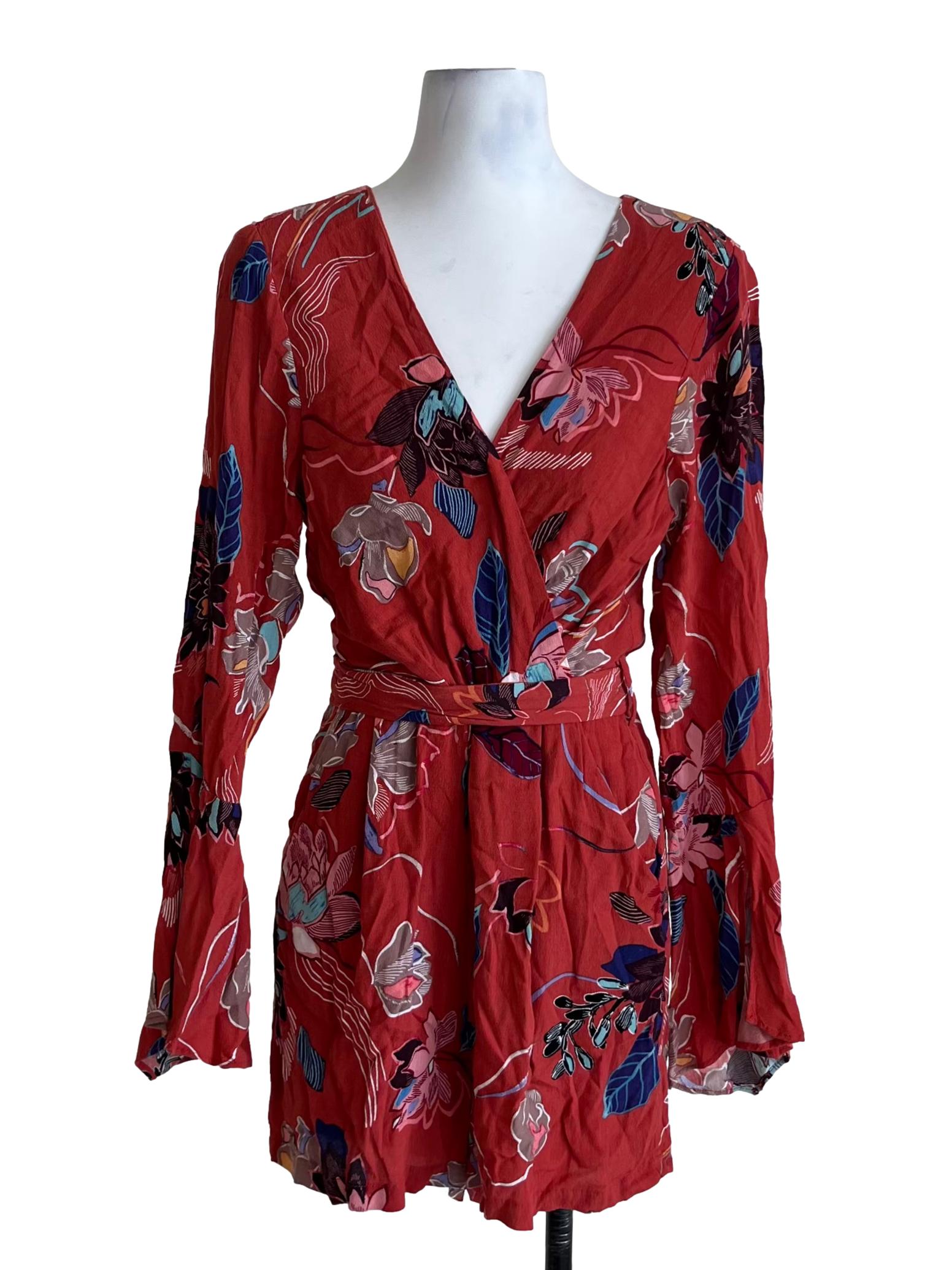 Blush Red Floral Romper