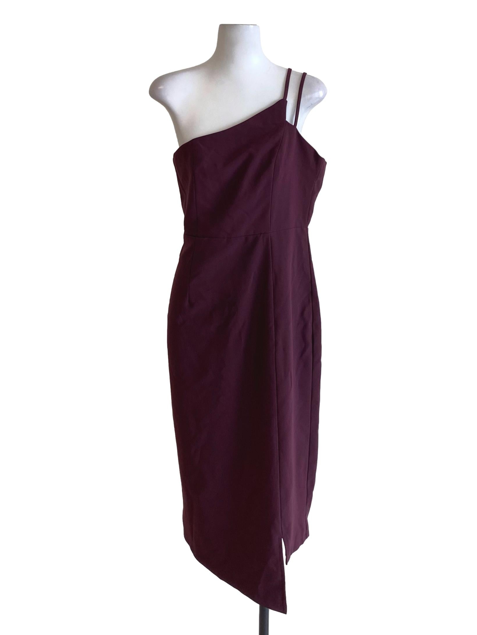 Plum Purple One Shoulder Sheath Bodycon Dress