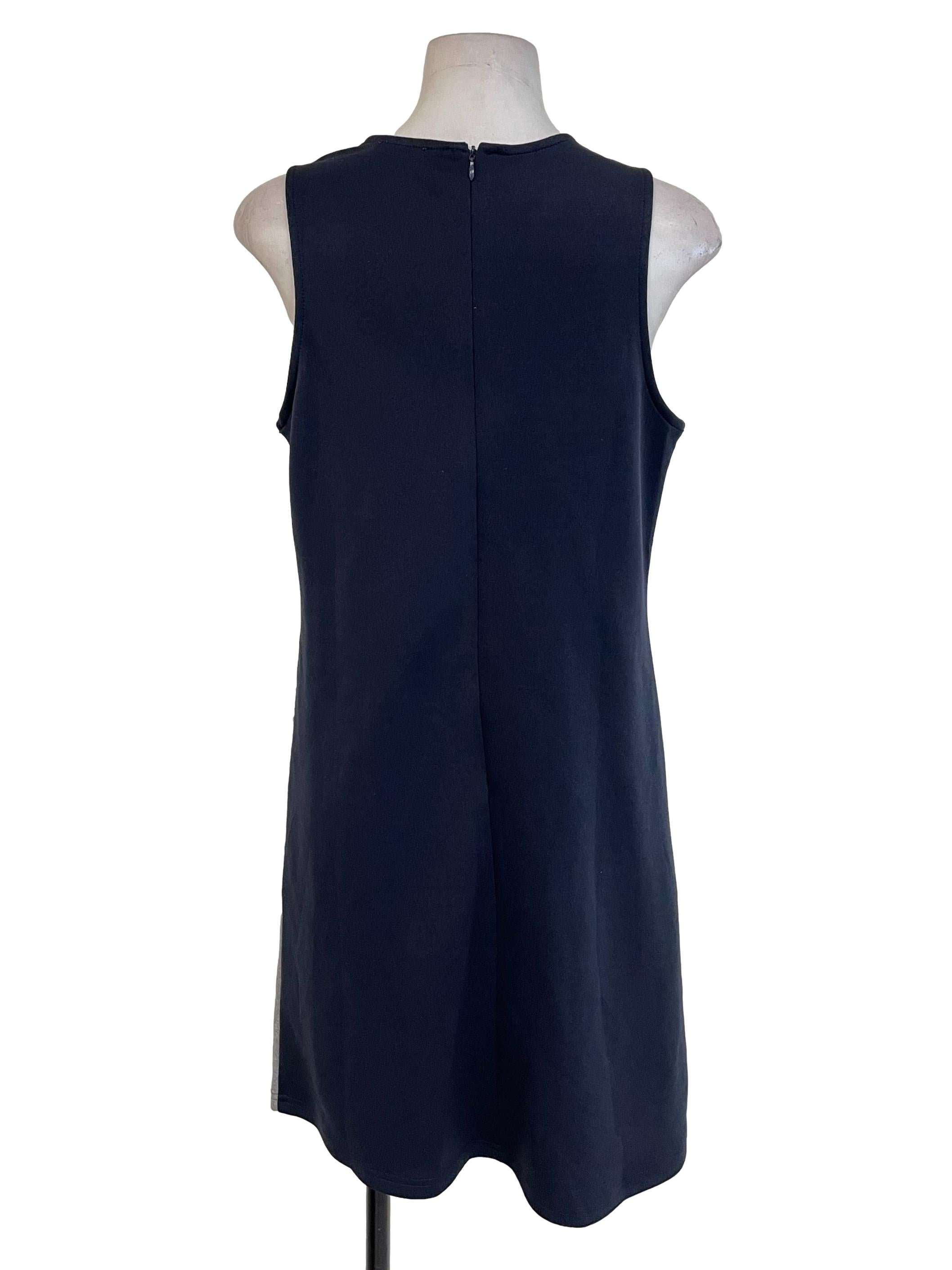 Grey Contrast Sleeveless Dress