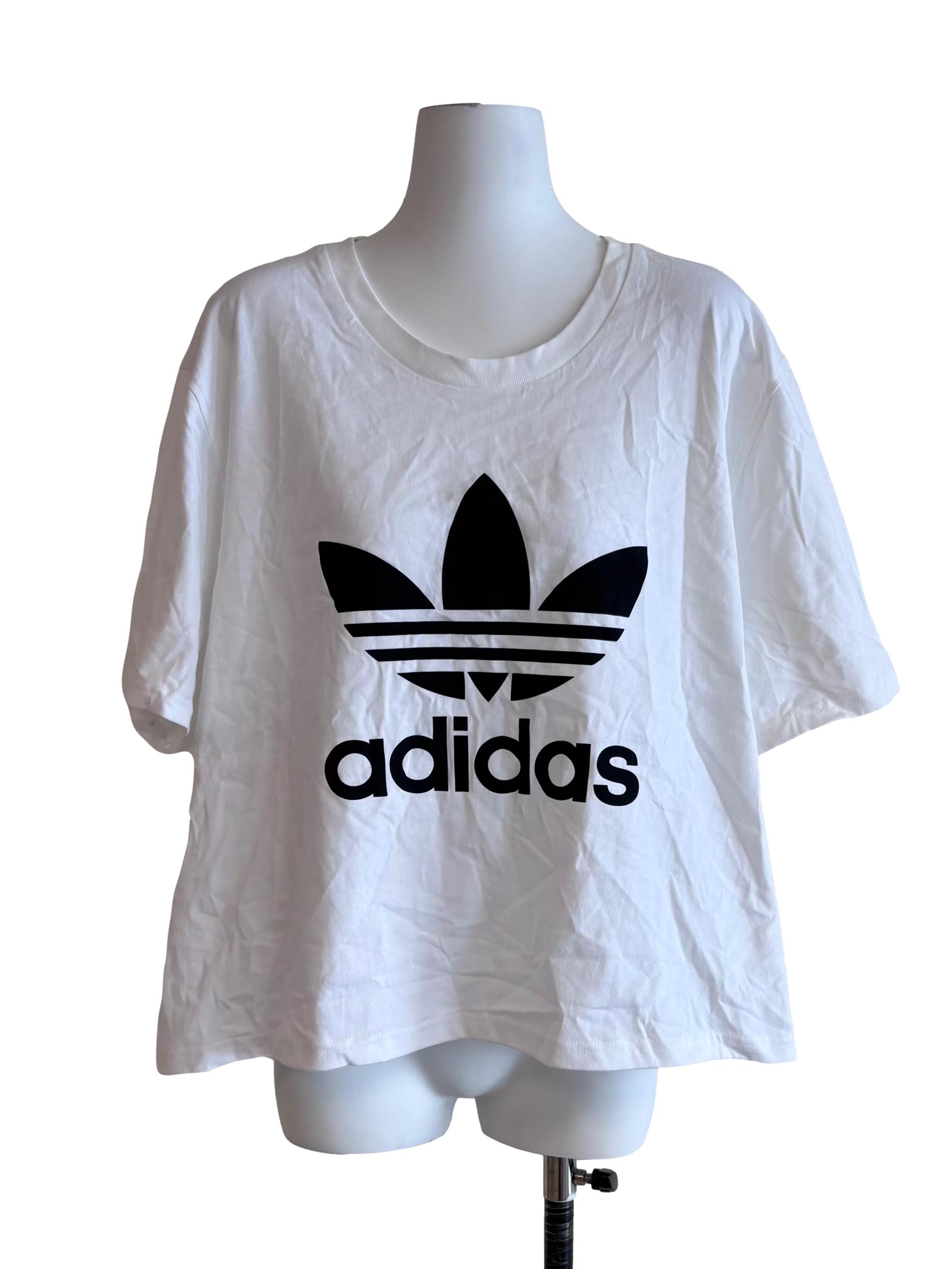 White Logo Print Oversize Tee
