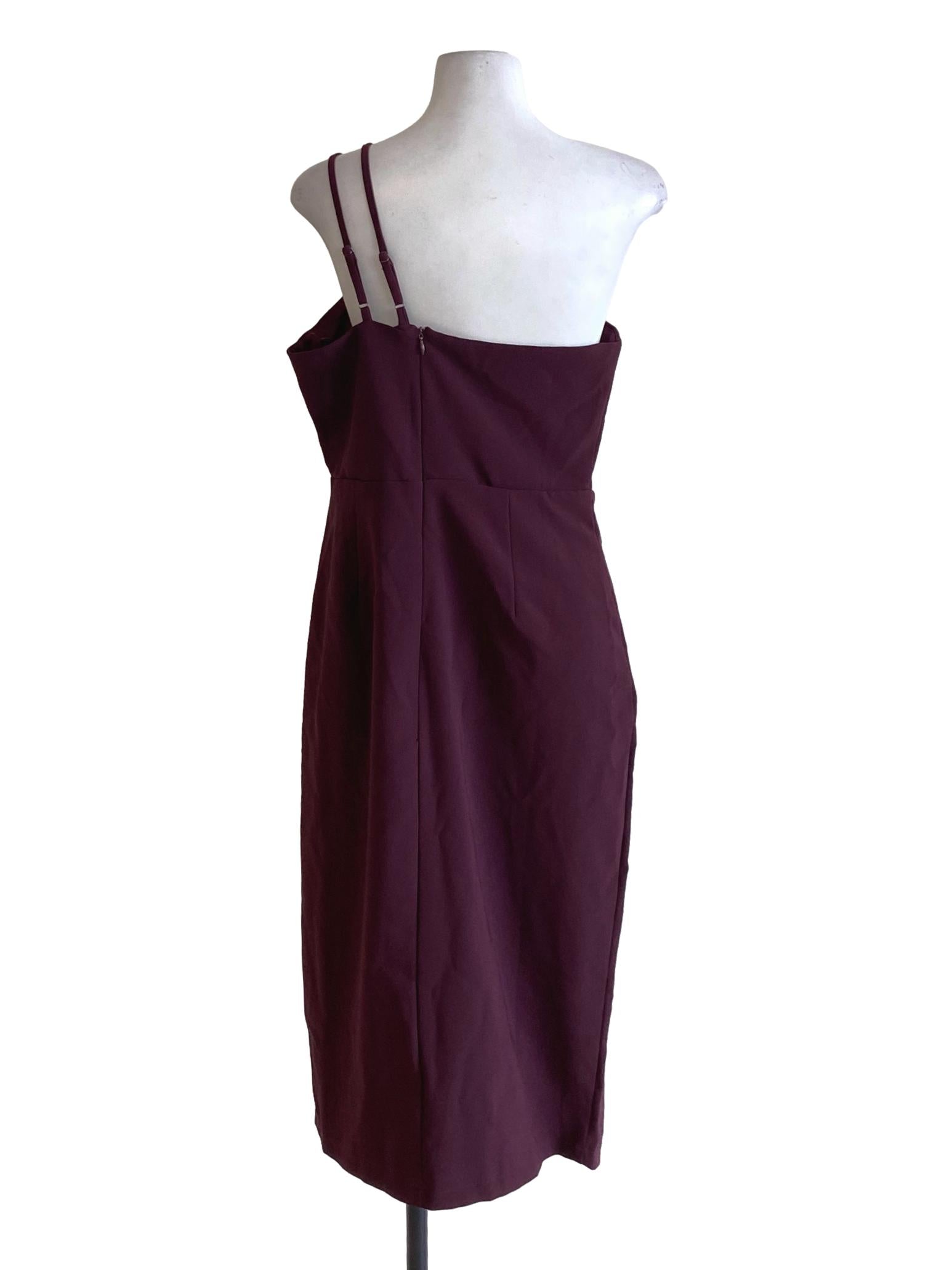 Plum Purple One Shoulder Sheath Bodycon Dress