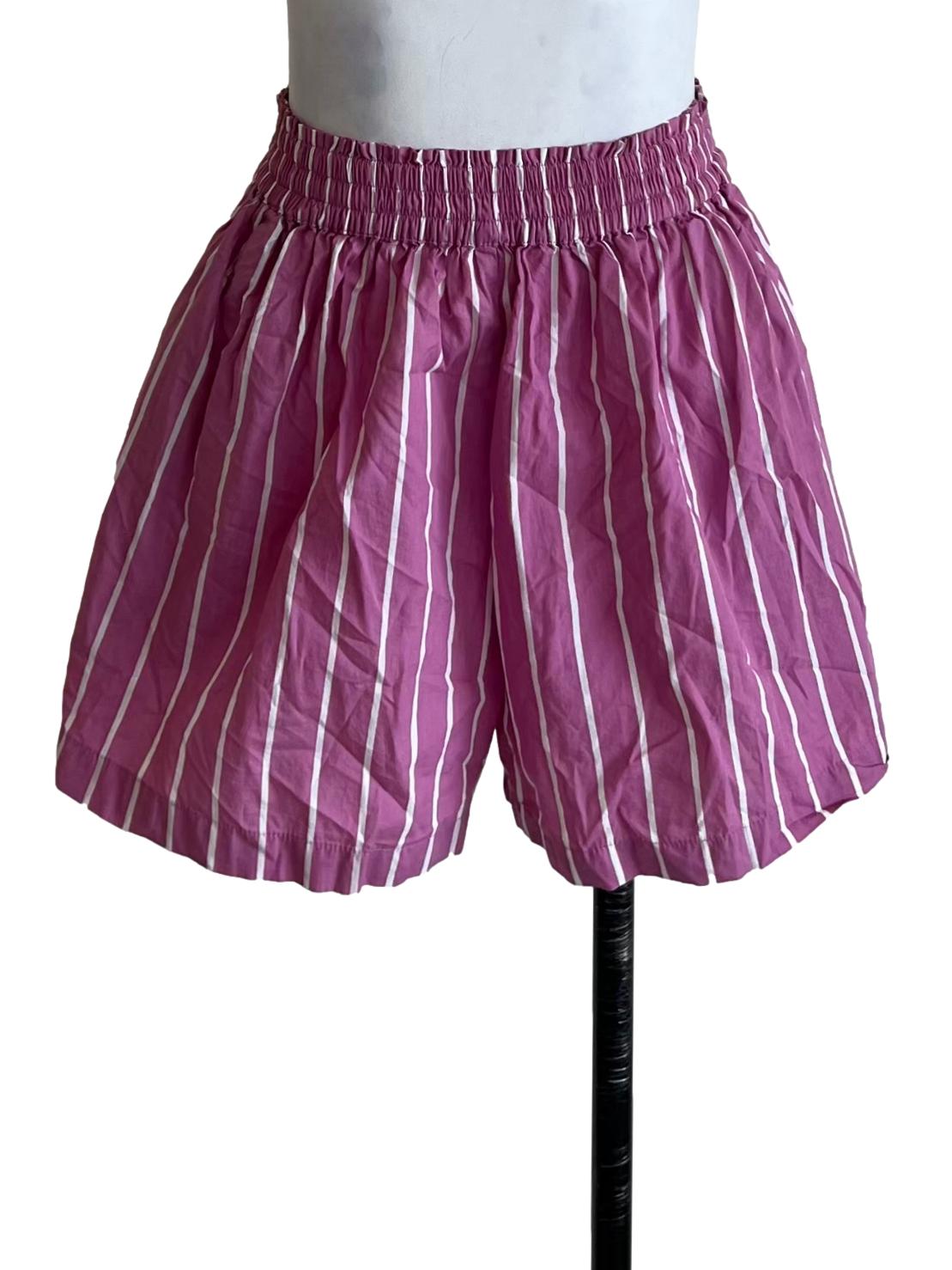 Lilac Purple Chalk Stripe Shorts