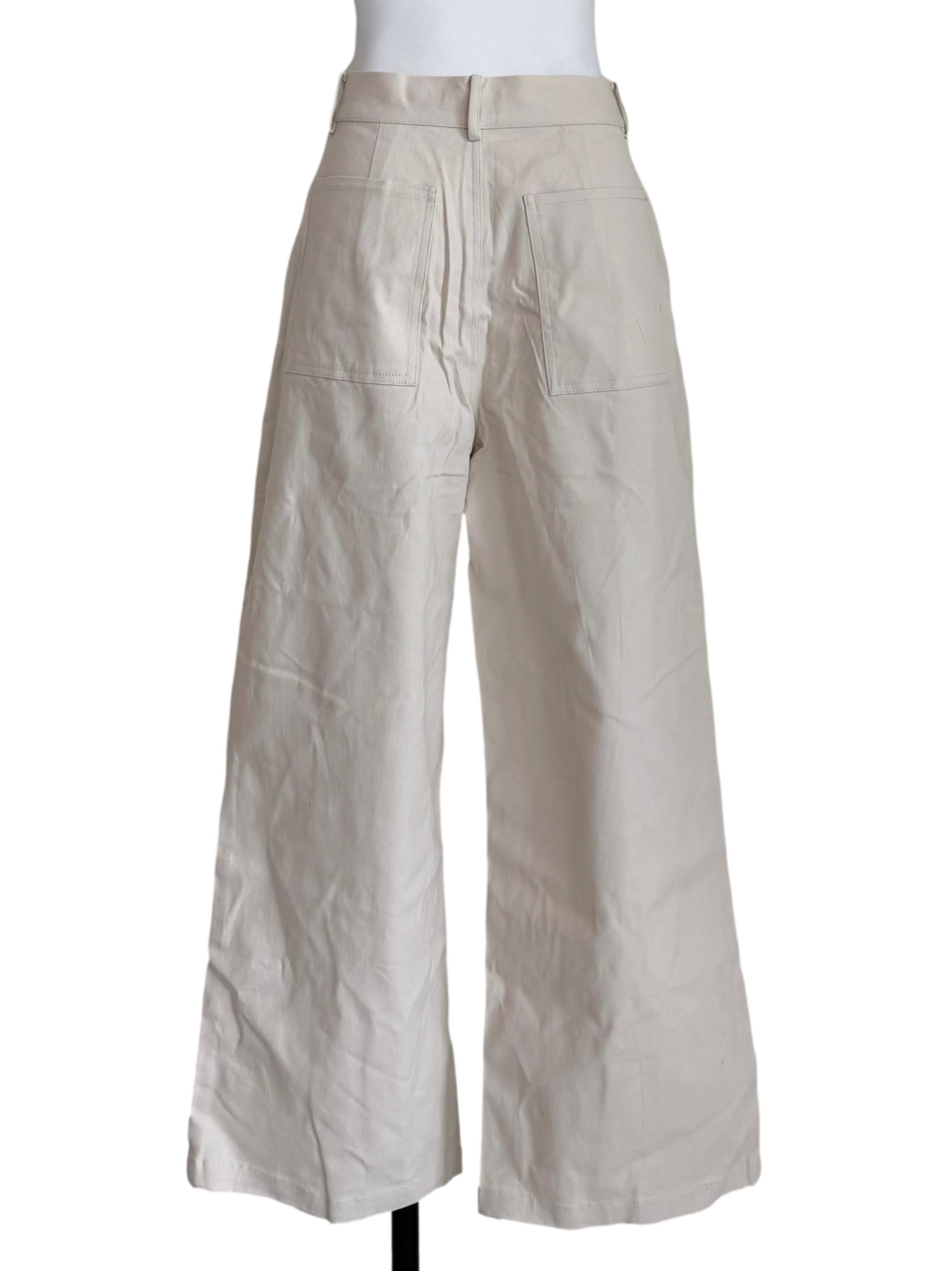 Alabaster White Wide Leg Jeans