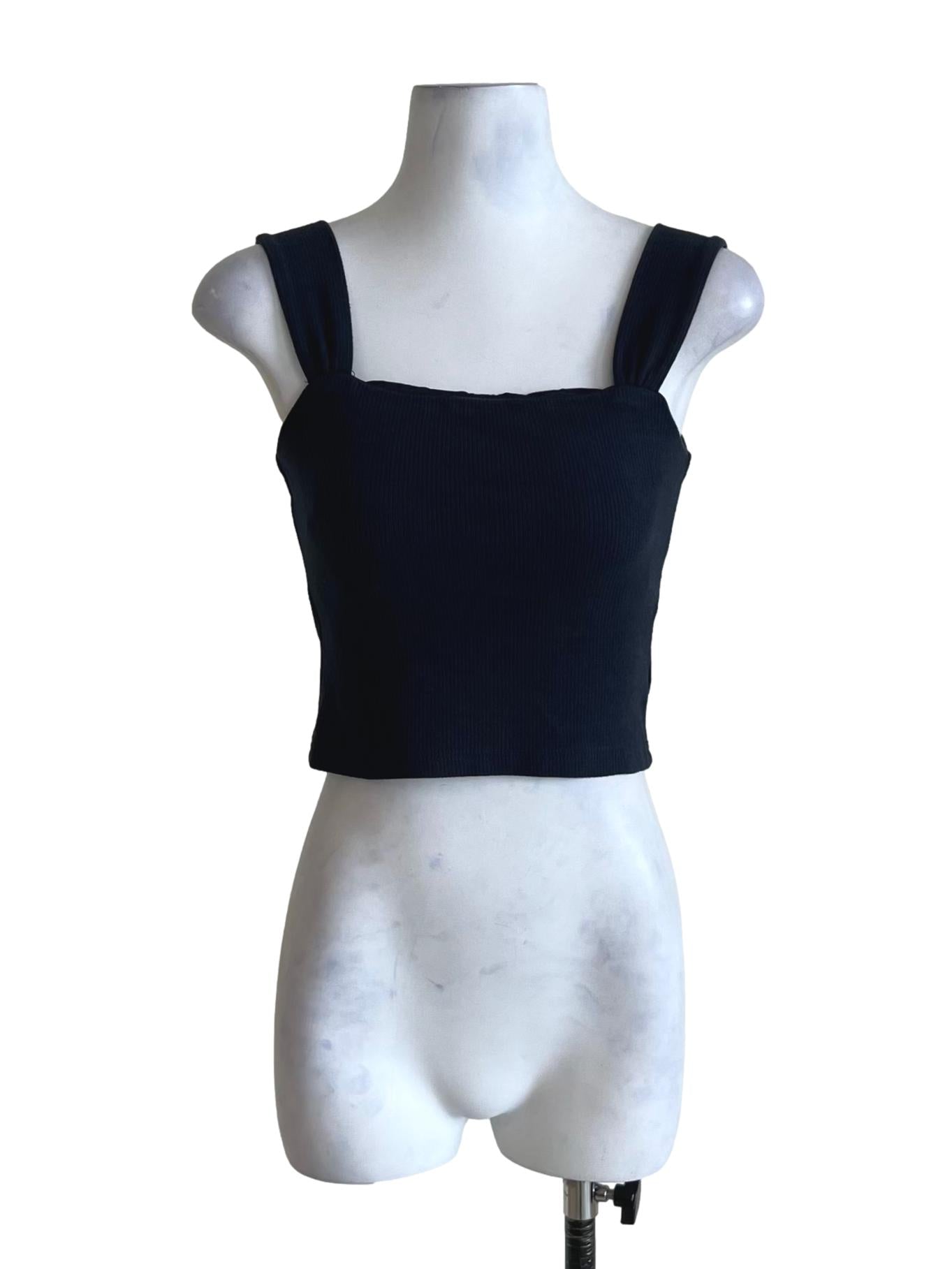 Navy Blue Square Neckline Tank Top