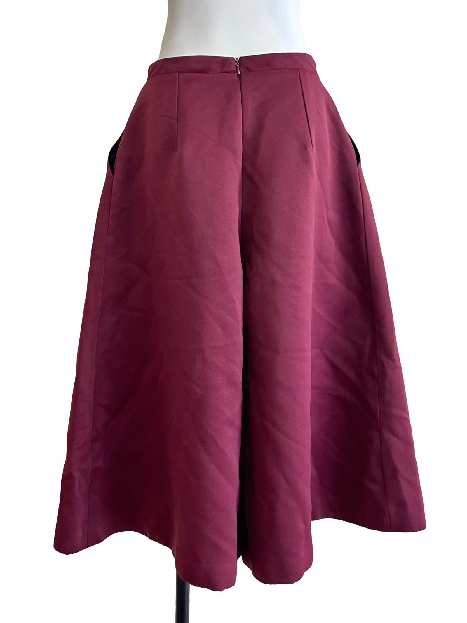 Magenta Purple Wide-Leg Culottes