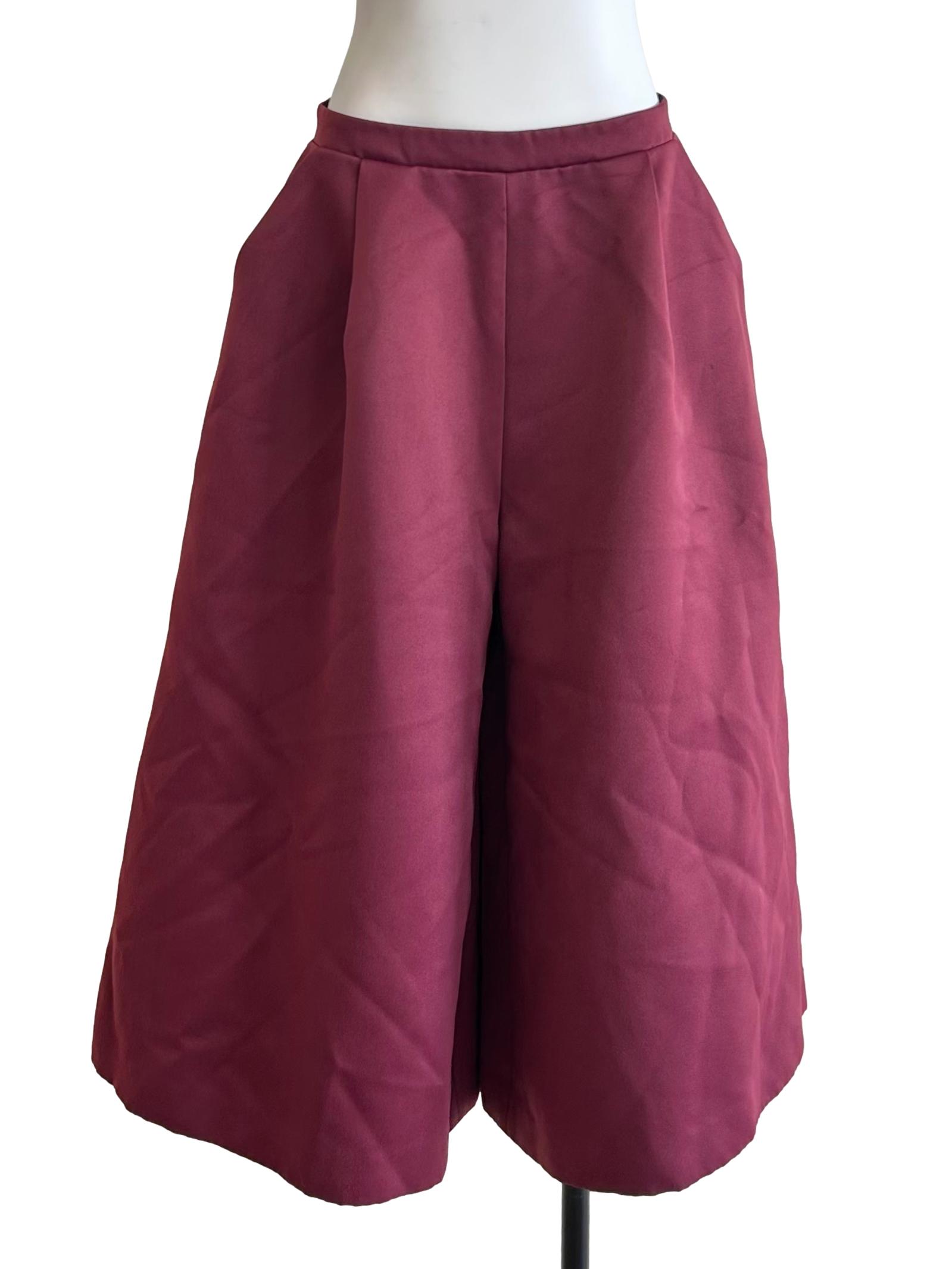 Magenta Purple Wide-Leg Culottes