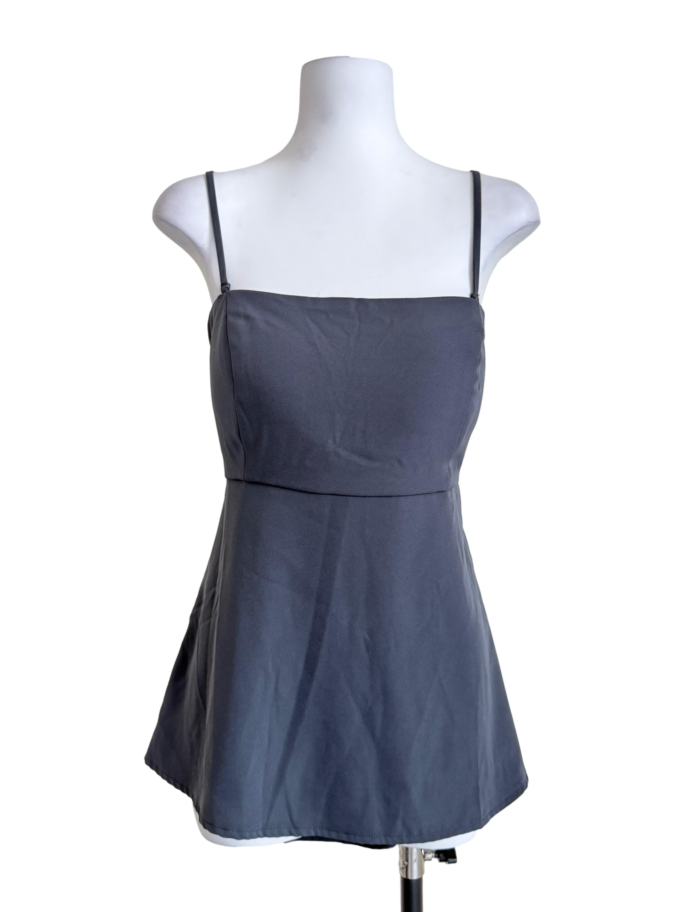 Lead Grey Spaghetti Strap Top