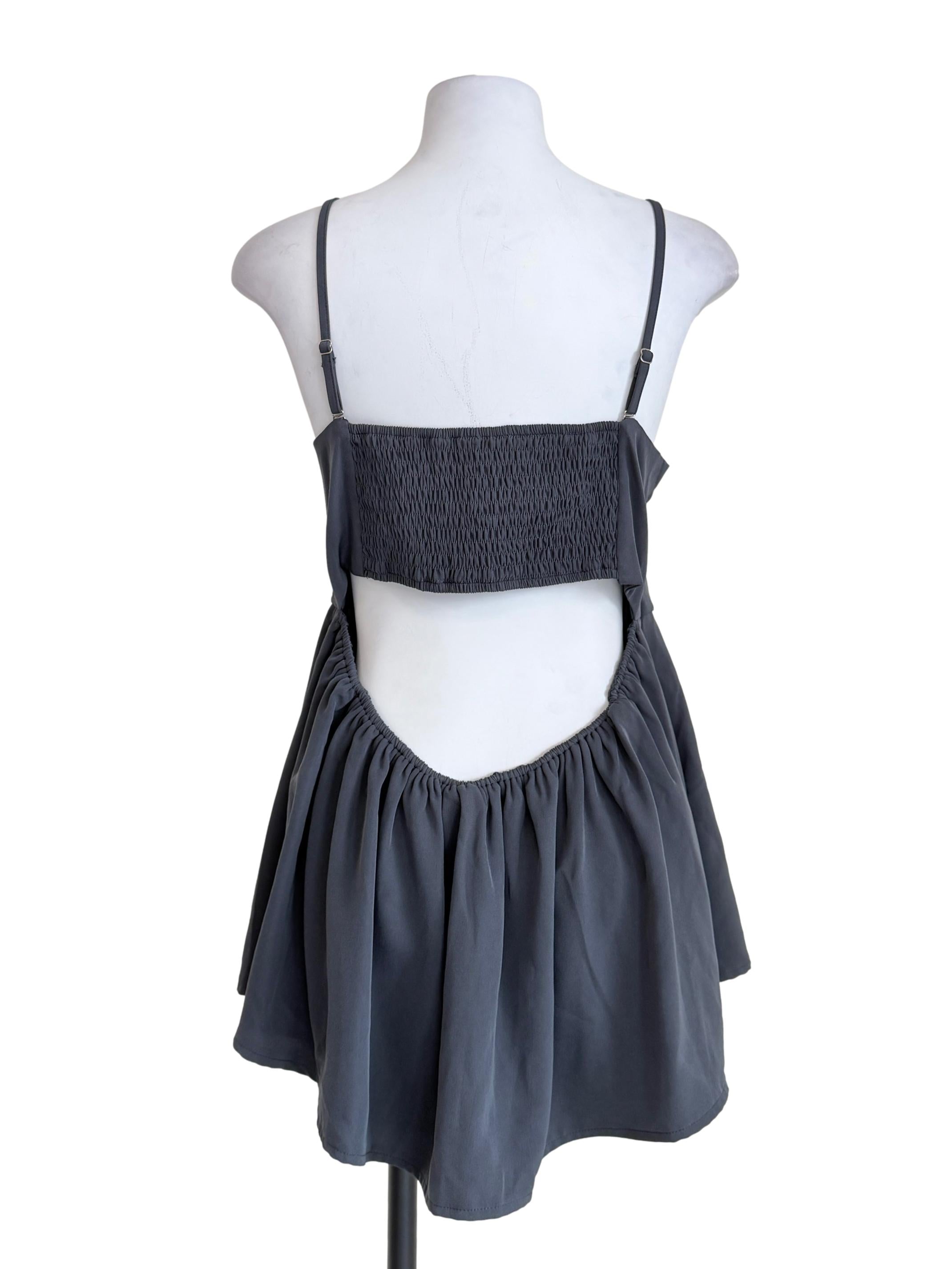 Lead Grey Spaghetti Strap Top