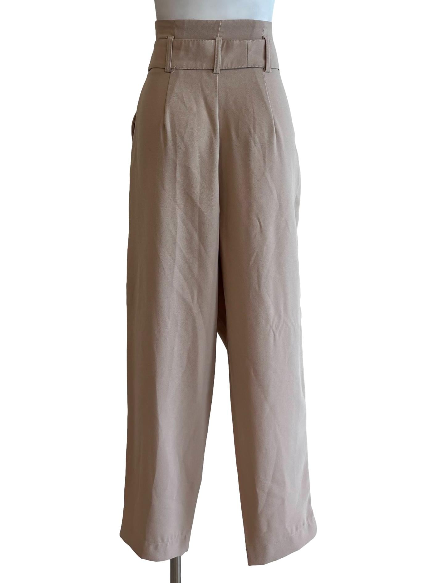 Almond Pleated Pants