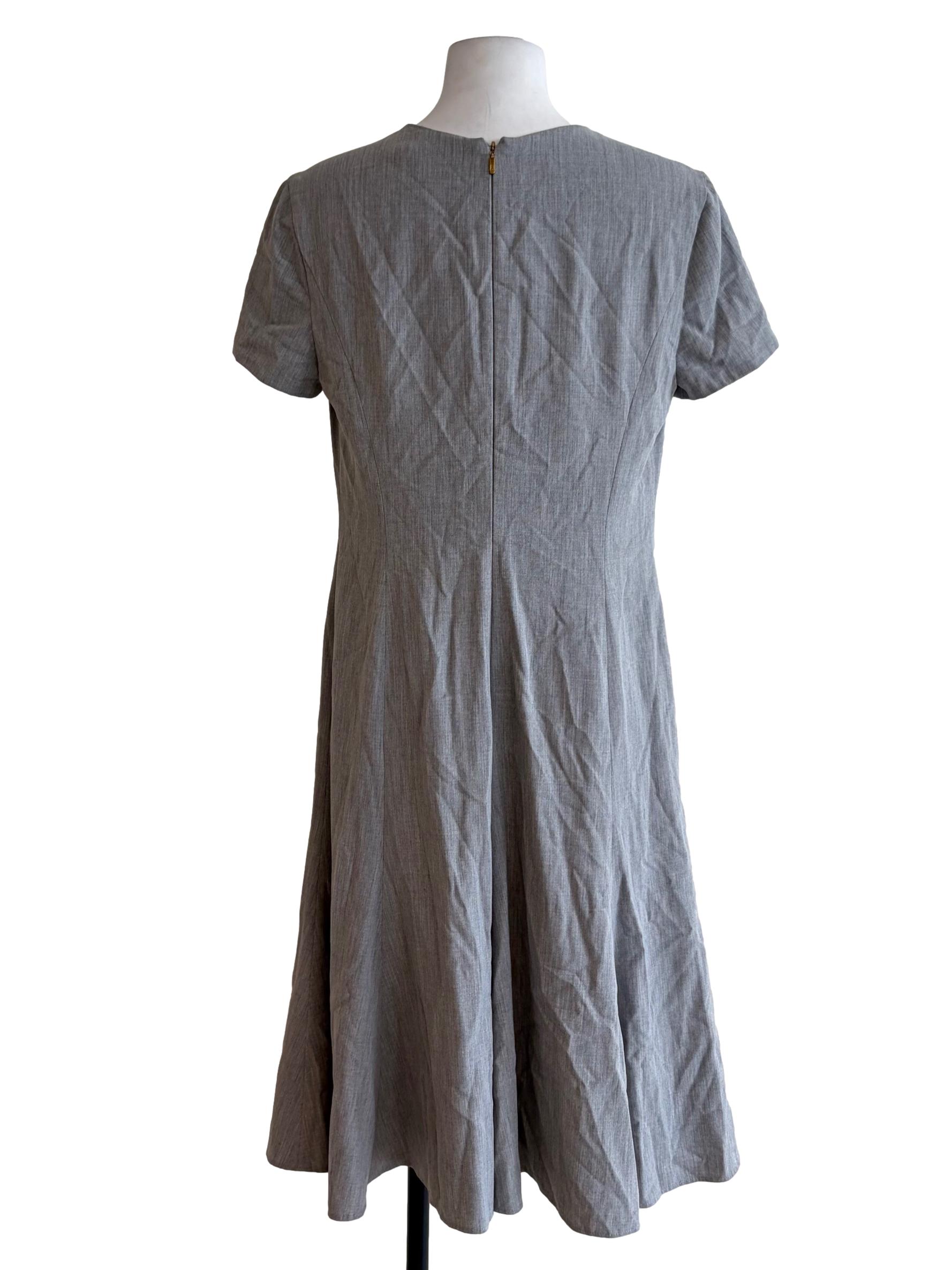 Cloud Grey Flutter A-Line Dress