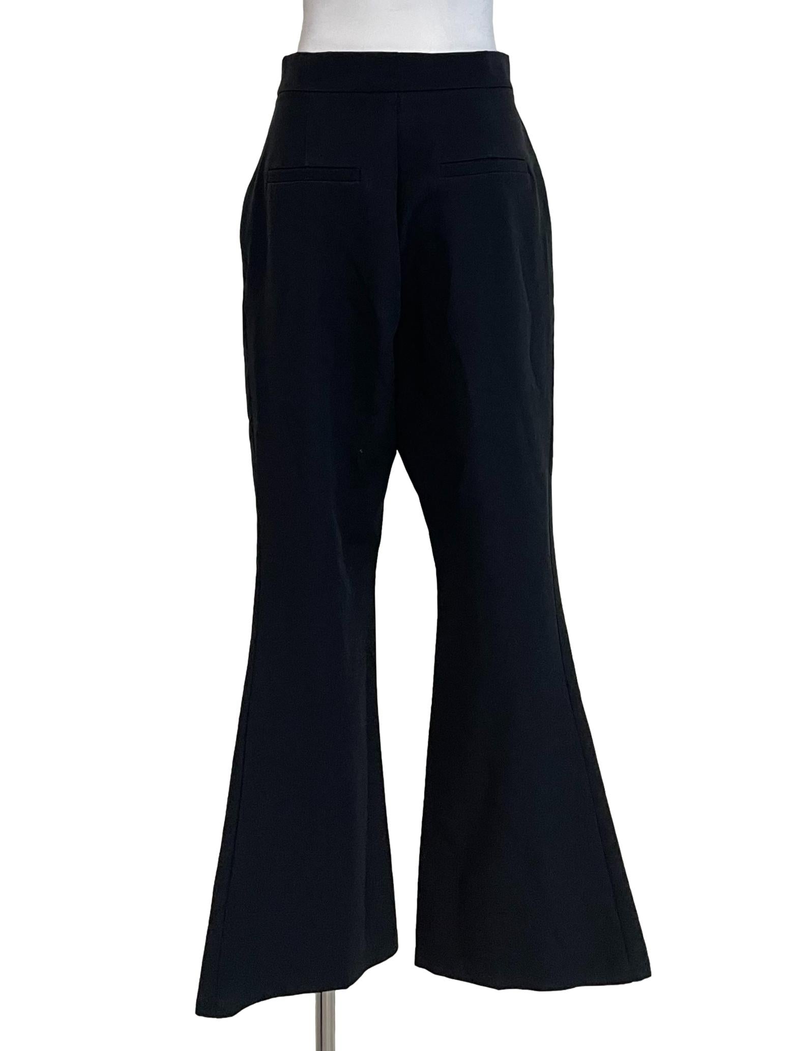 Black Pleated Flared Pants